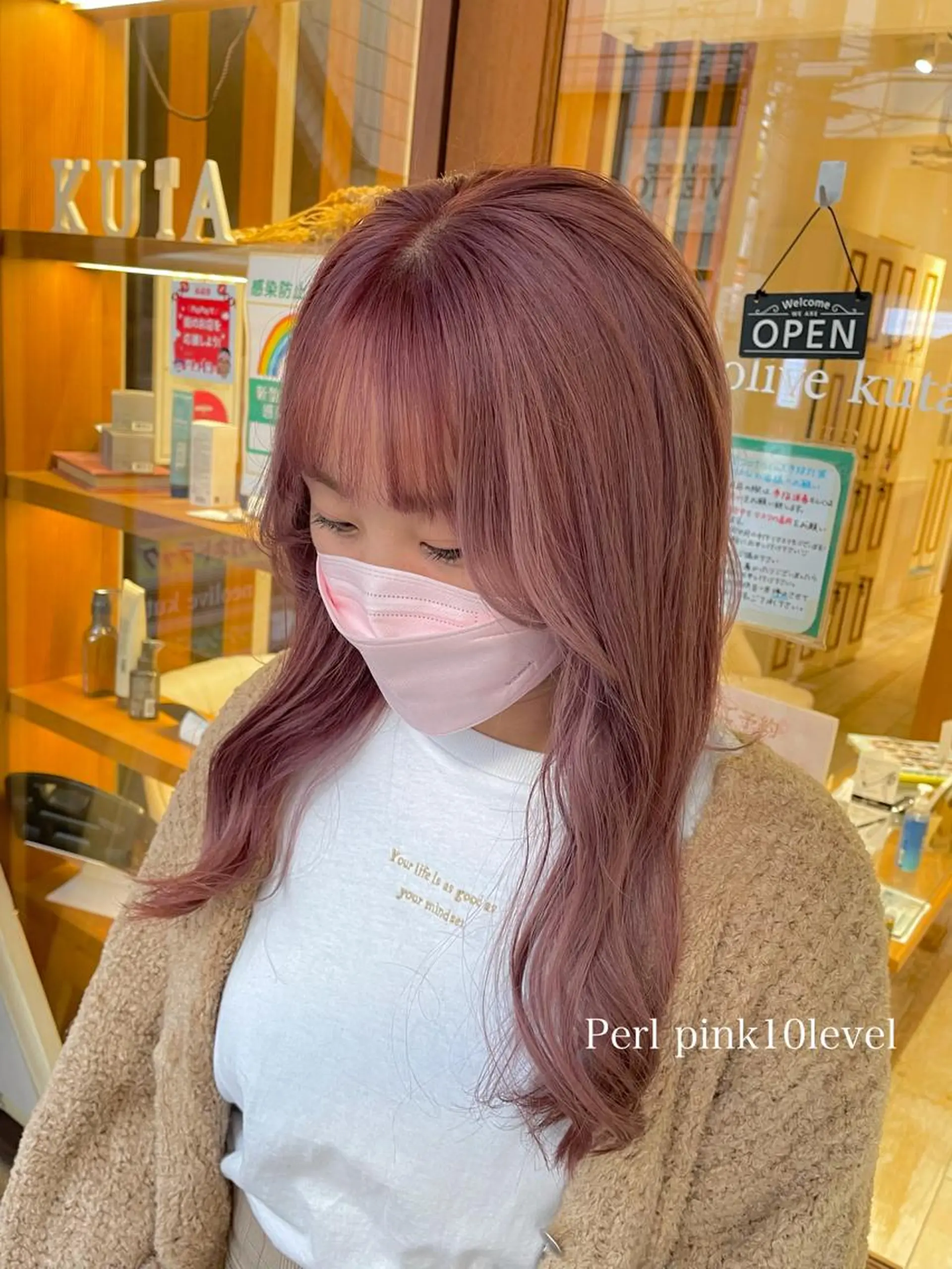 セミロング カラー ブリーチ トリートメント 清水　ちひろ ✄トップスタイリストのヘアスタイル