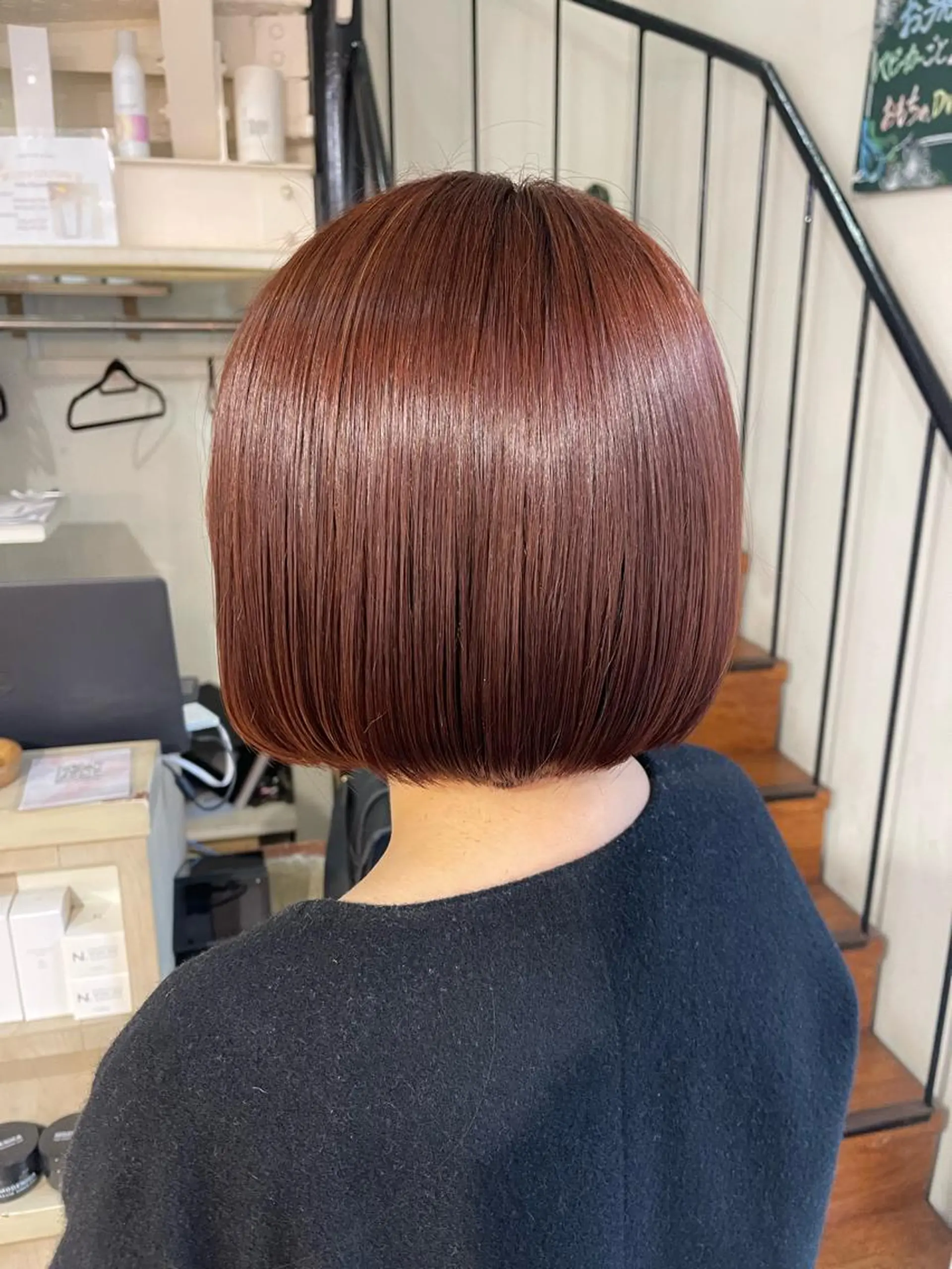 ショート カラー オレンジピンク ボブ ボブ/インナーカラー ショート/佐野祥子のヘアスタイル