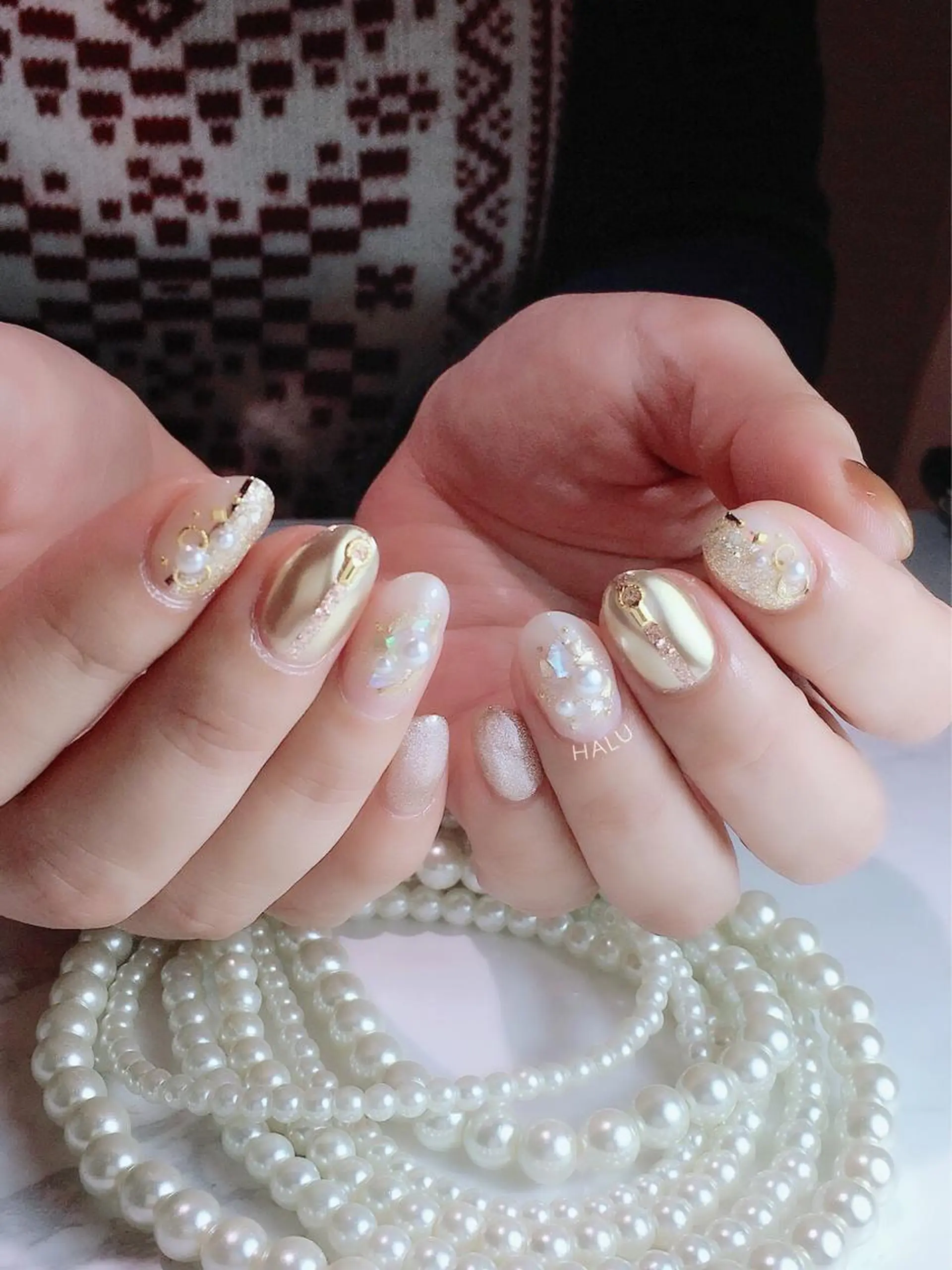 ネイル ゴールド ゴージャス HALU ハルのネイルデザイン