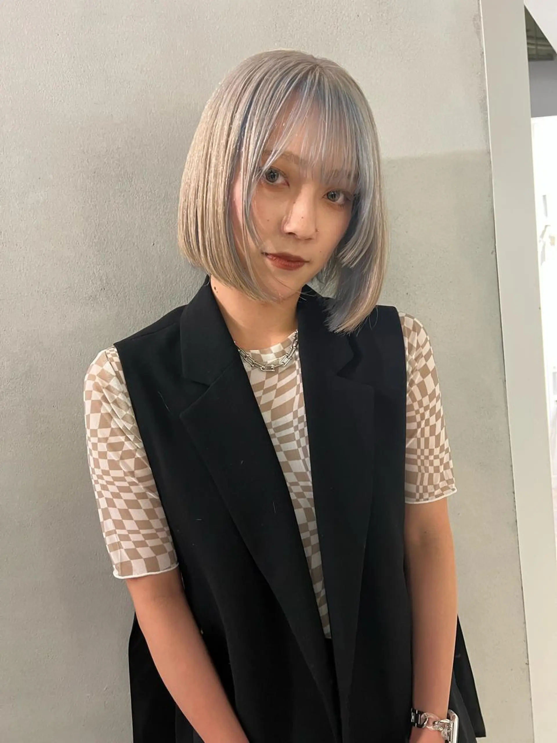 ミディアム カラー ボブ 心斎橋/ブリーチ minamiのヘアスタイル