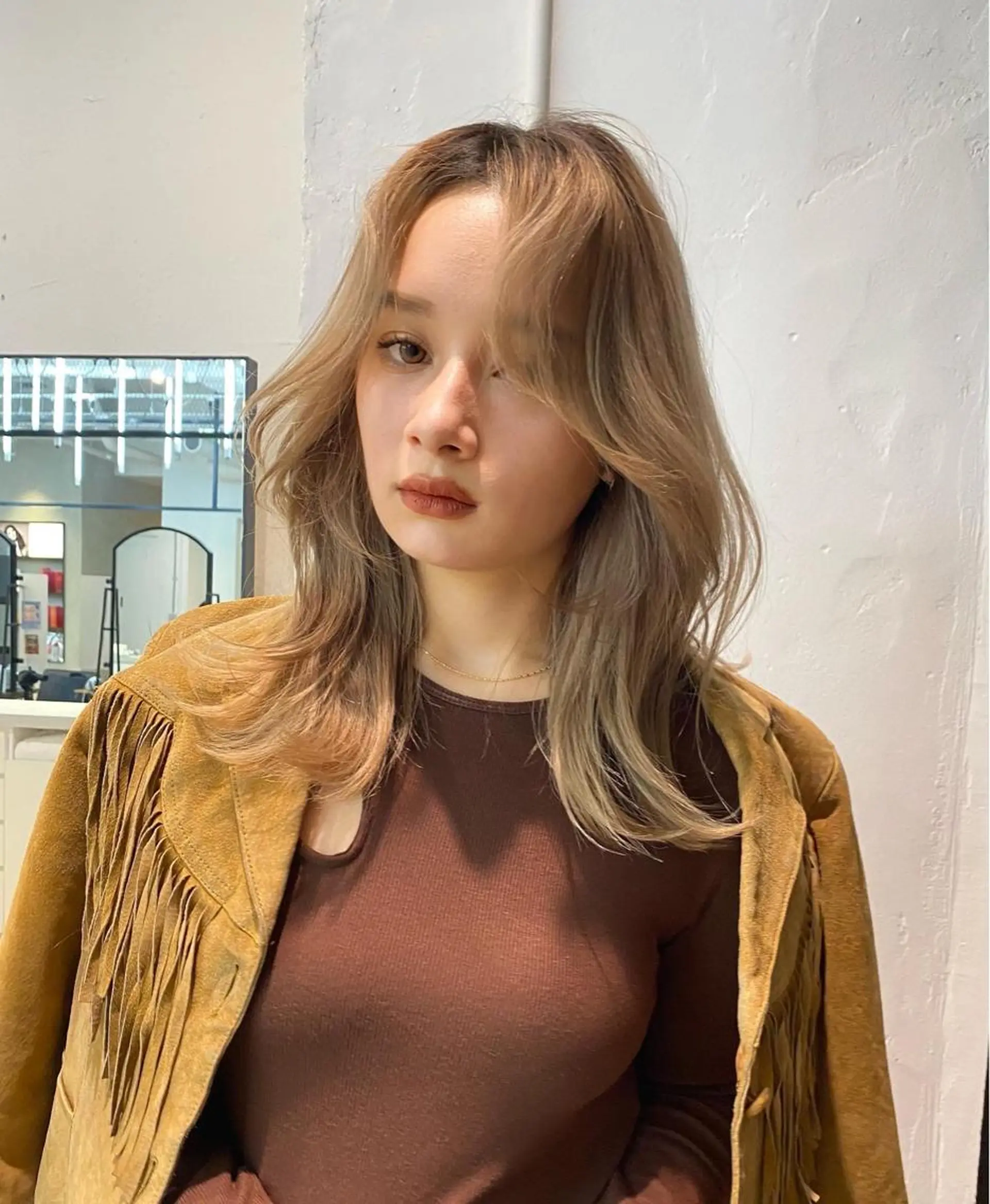 ミディアム ヘアカラー レイヤーカット カノン🩷のヘアスタイル