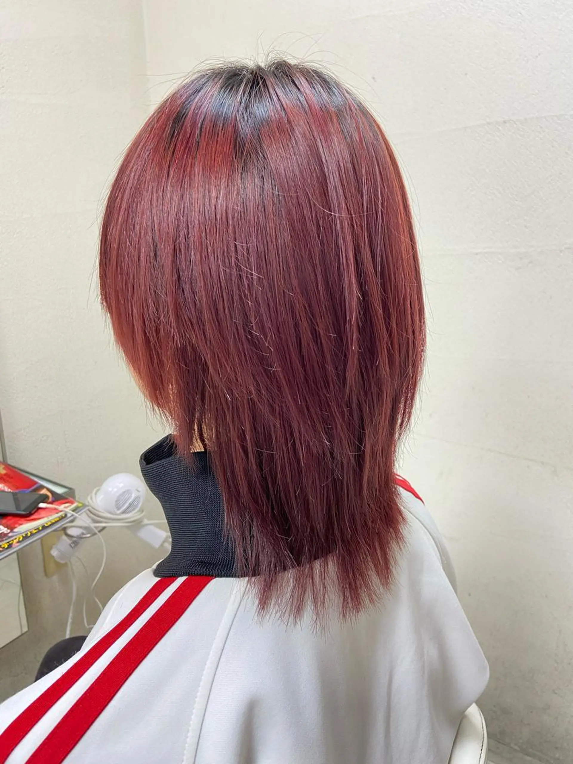 カラー メンズ メンズウルフカット ピンクカラー ウルフカット 菊地 美憂のヘアスタイル