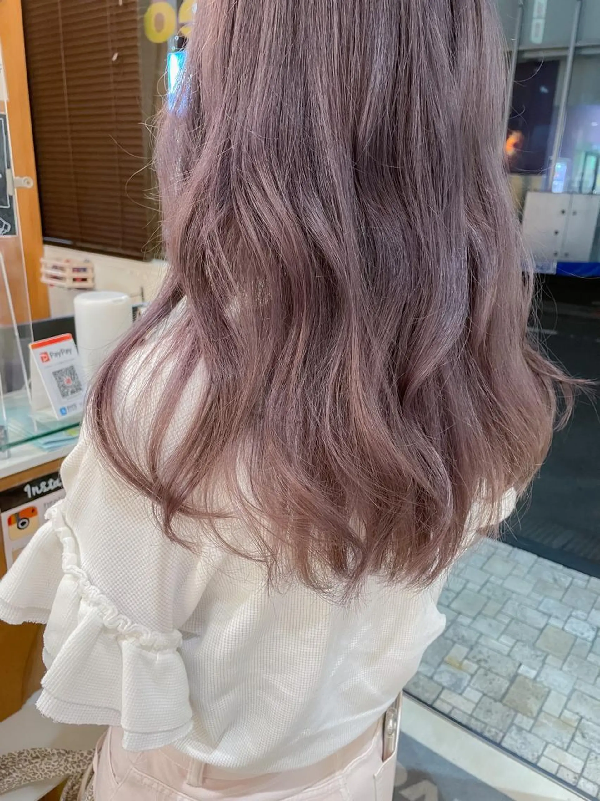 ロング カラー ベージュカラー ラベンダーカラー ラベンダーベージュ ボブ ブリーチ/miinaのヘアスタイル