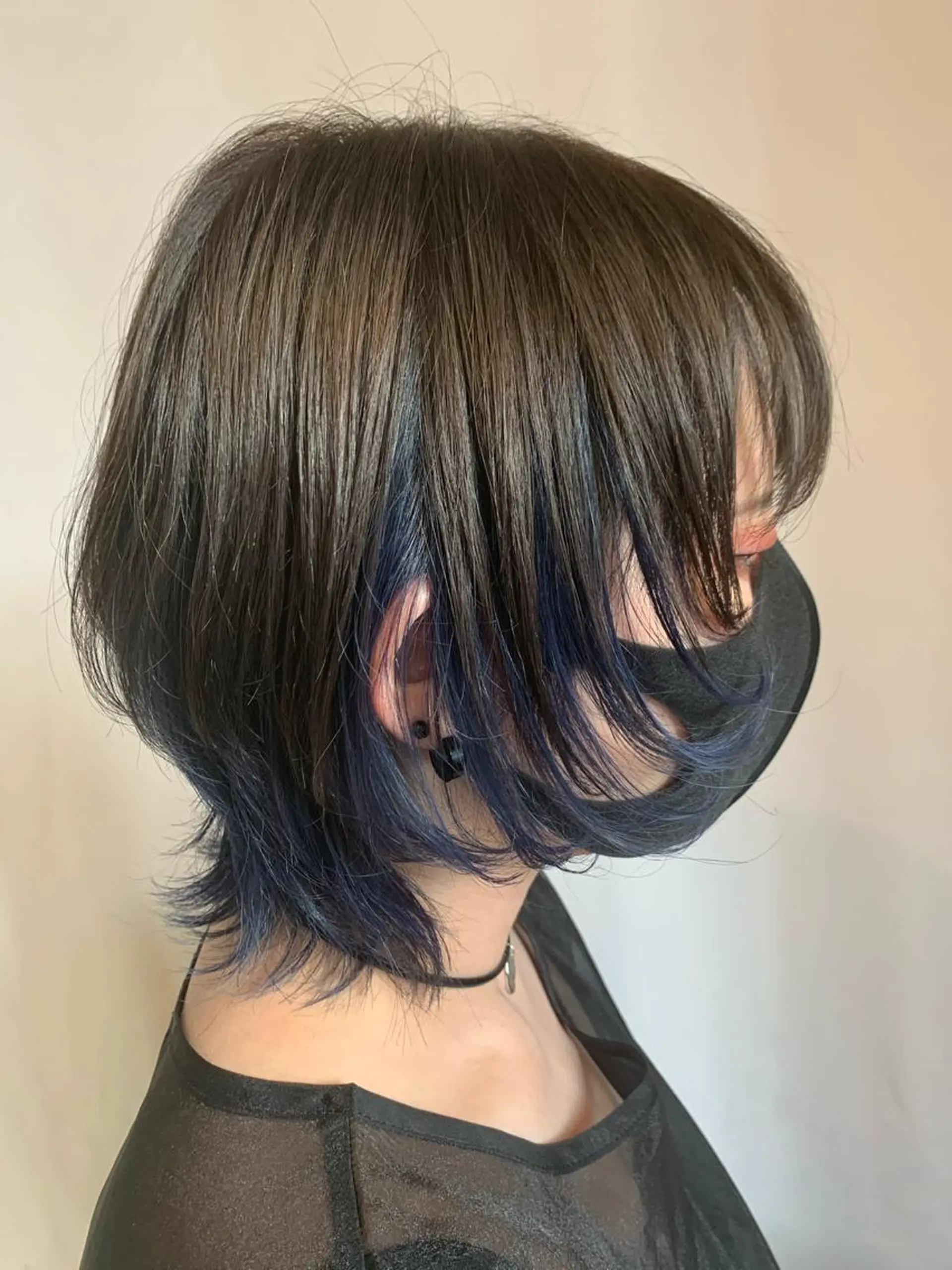 ショート カラー ショートボブ ブルーカラー インナーカラー ボブ ショートヘア 血分 優人のヘアスタイル