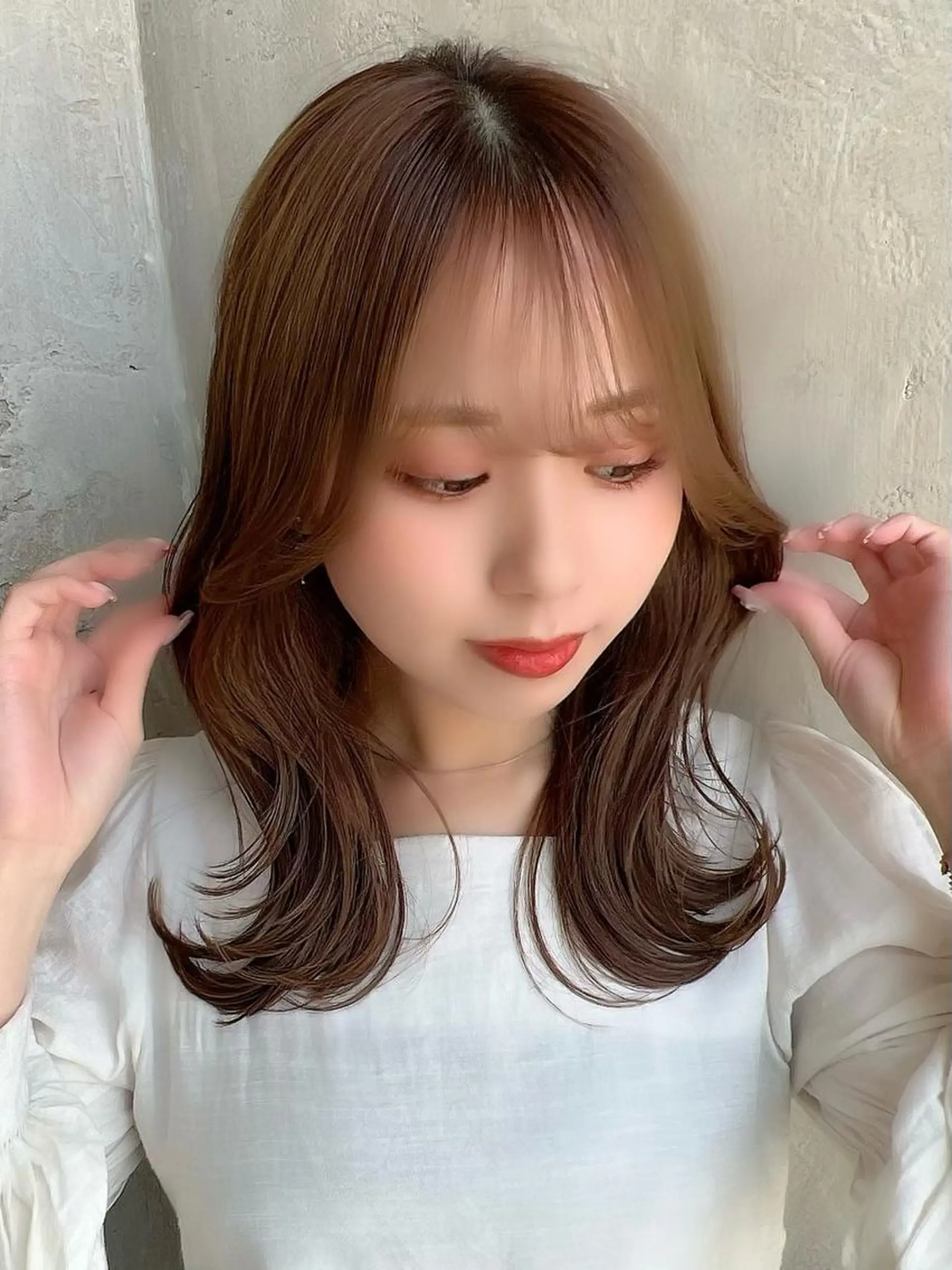 セミロング くびれヘア 髪質改善 縮毛矯正 🧡くびれヘア/前髪 顔周り🧡久原結衣のヘアスタイル