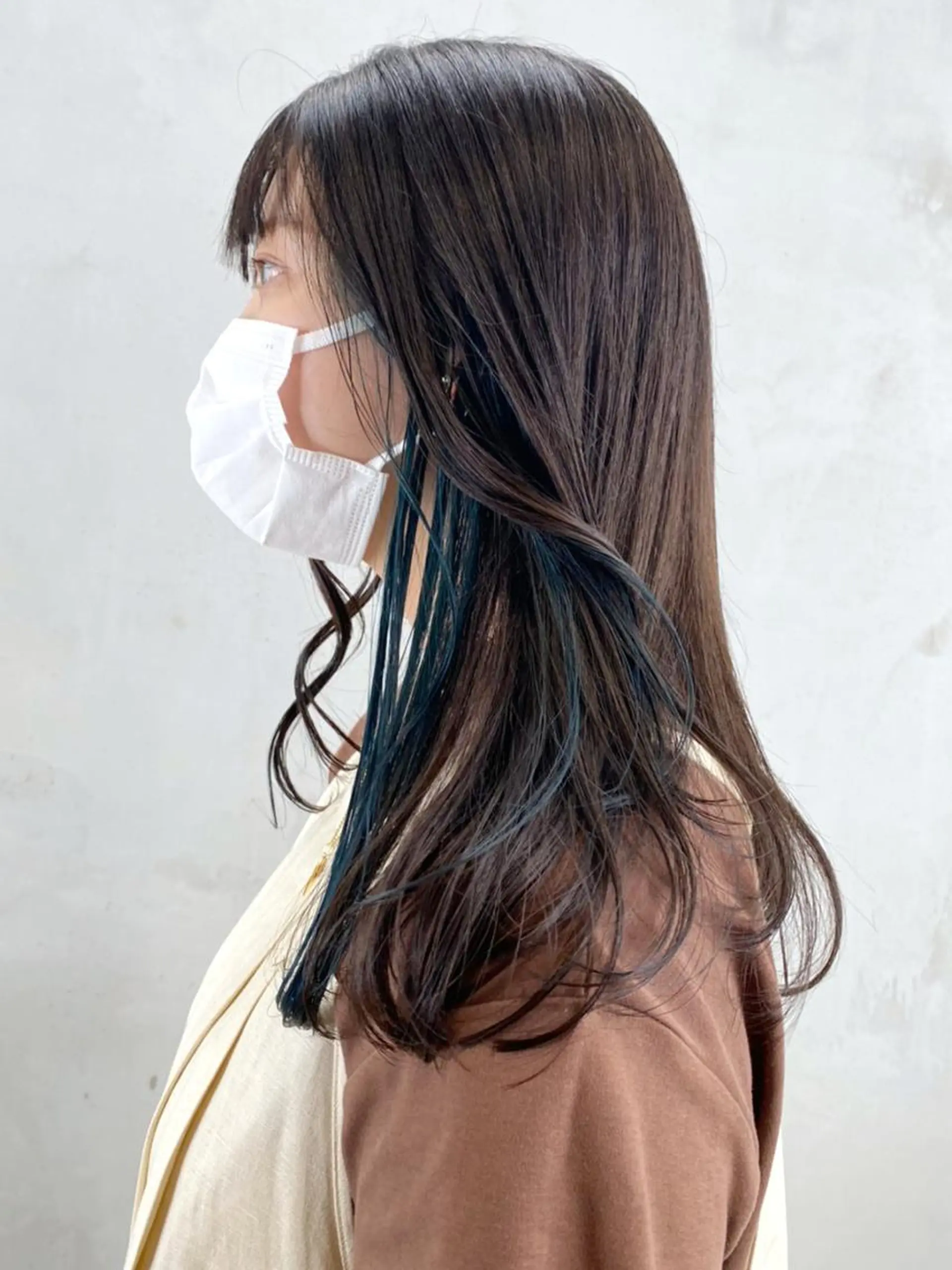 セミロング カラー ヘアアレンジ パーマ ブルーカラー カット ヘアカラー トリートメント ITbyALBUM 藤沢店のヘアスタイル