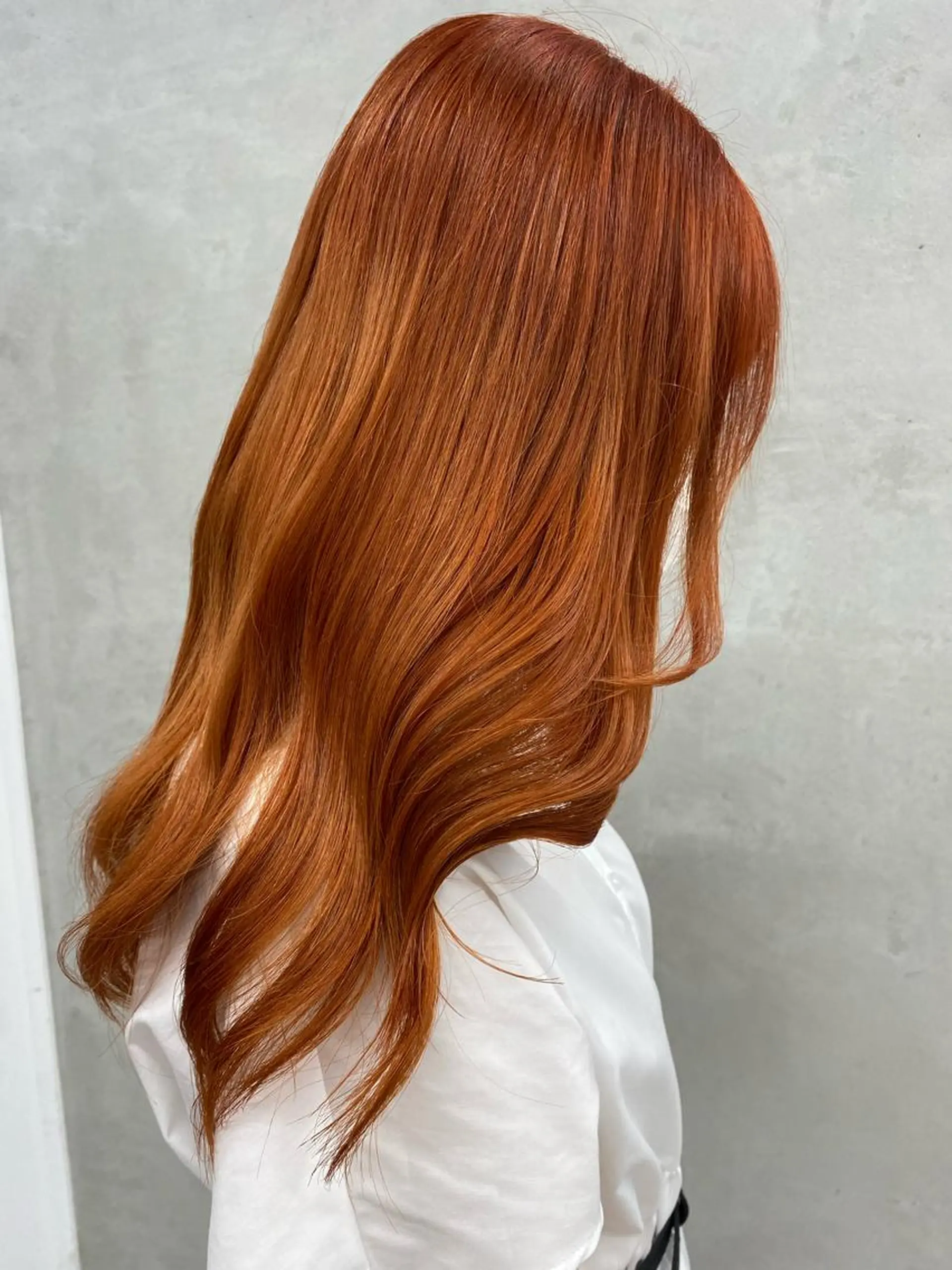 ロング カラー オレンジ 🧸艶々韓国ヘア 🧁mizunaのヘアスタイル