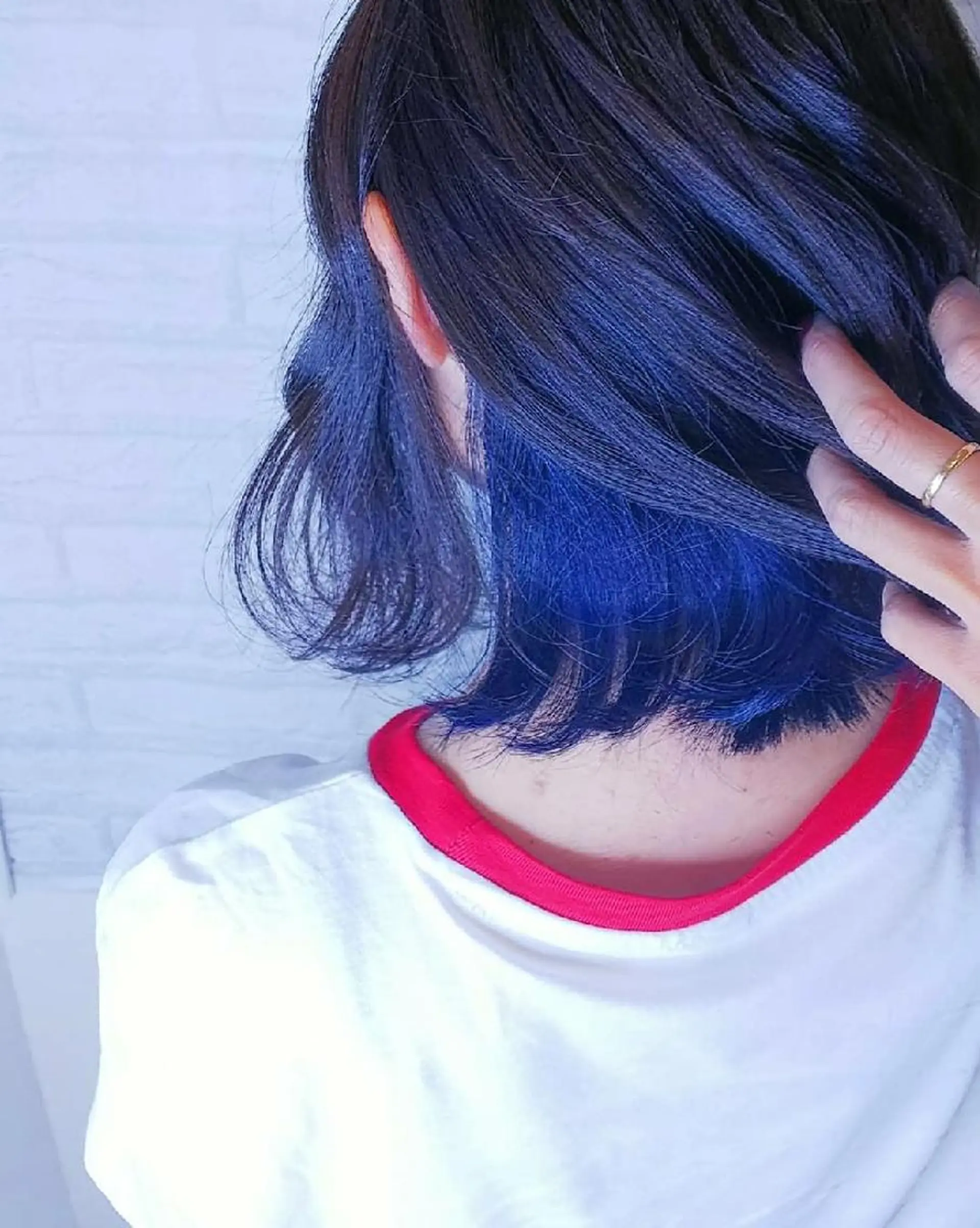 ミディアム カラー ブルーカラー JIL BLAN 京都所属・RU RIのヘアスタイル