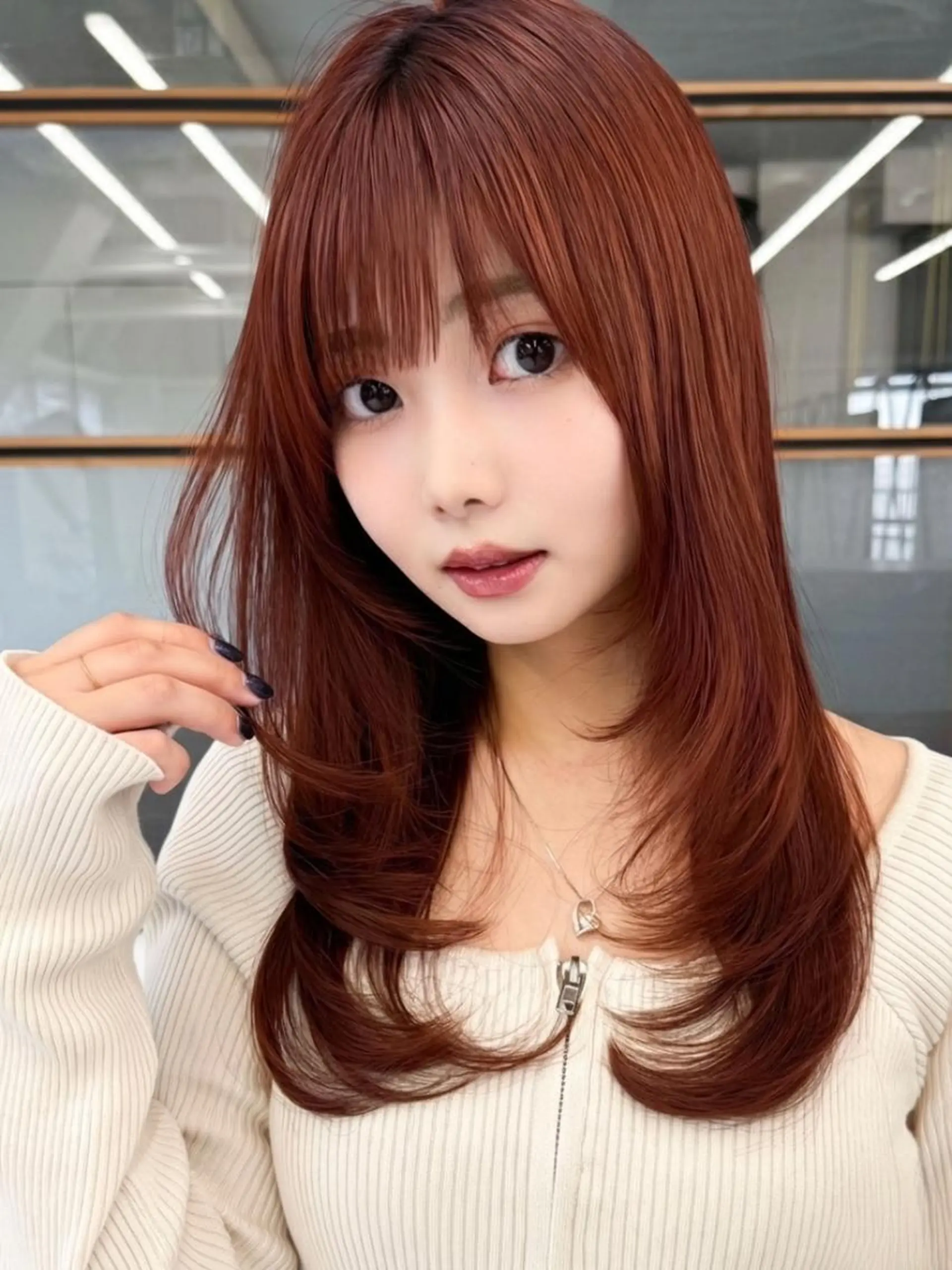 セミロング カラー カット ヘアカラー トリートメント momoca/松本/ 暖色カラー/ボブのヘアスタイル