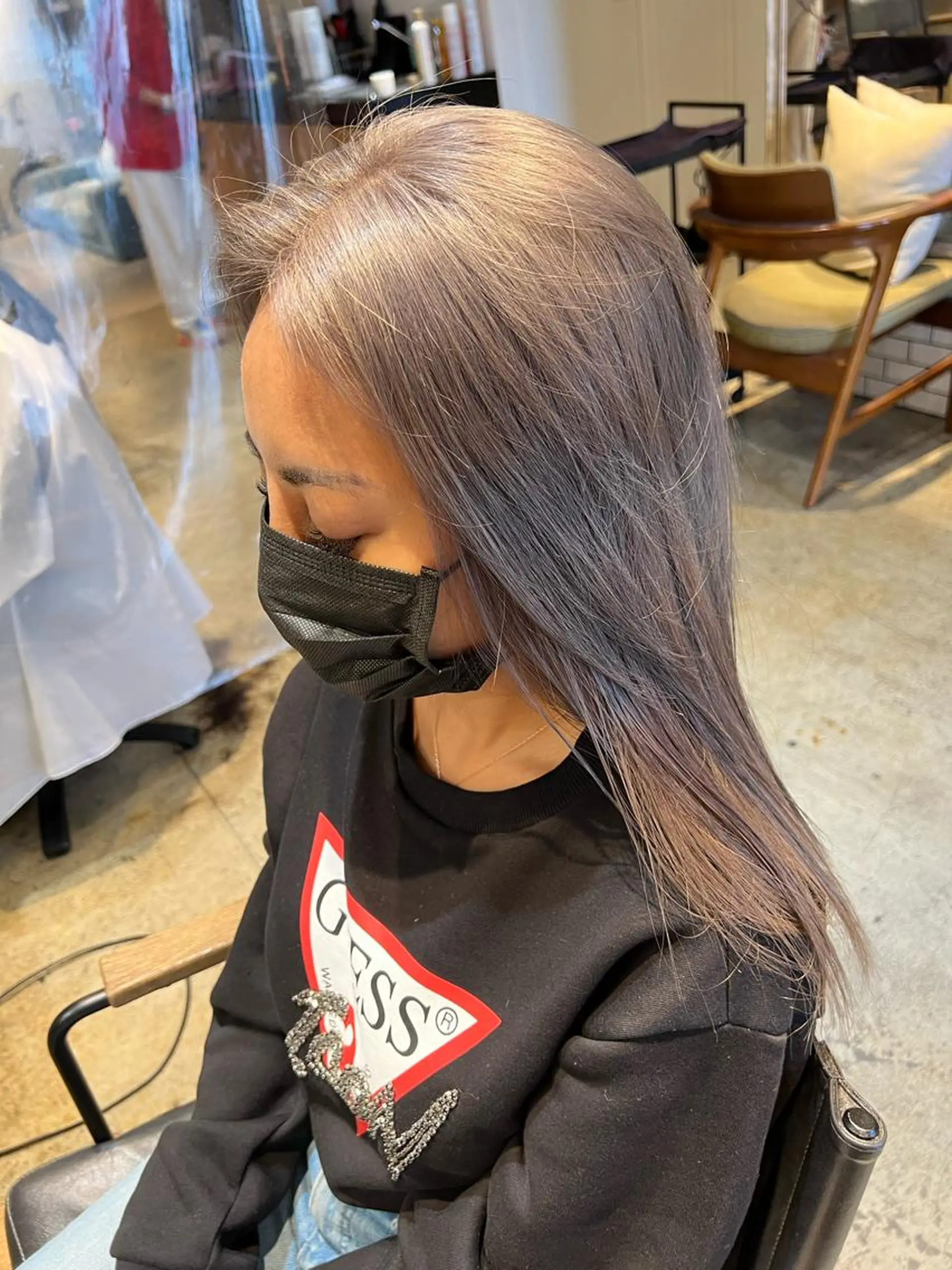 カラー ブリーチ ハイトーンカラー 吉沢遣人/レイヤー 艶カラー/パーマのヘアスタイル