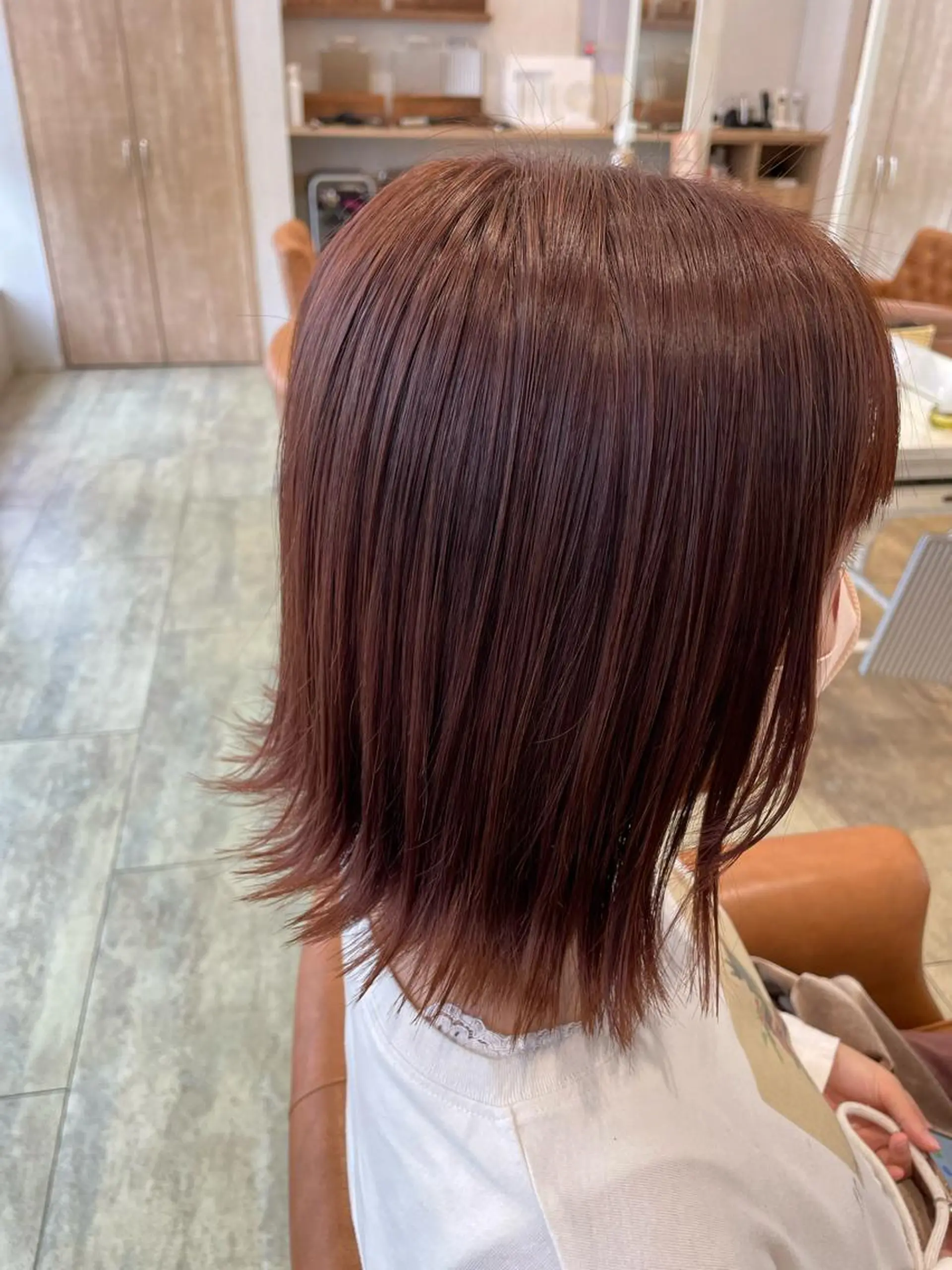 ミディアム カラー ヘアカラー 新地 咲綾のヘアスタイル