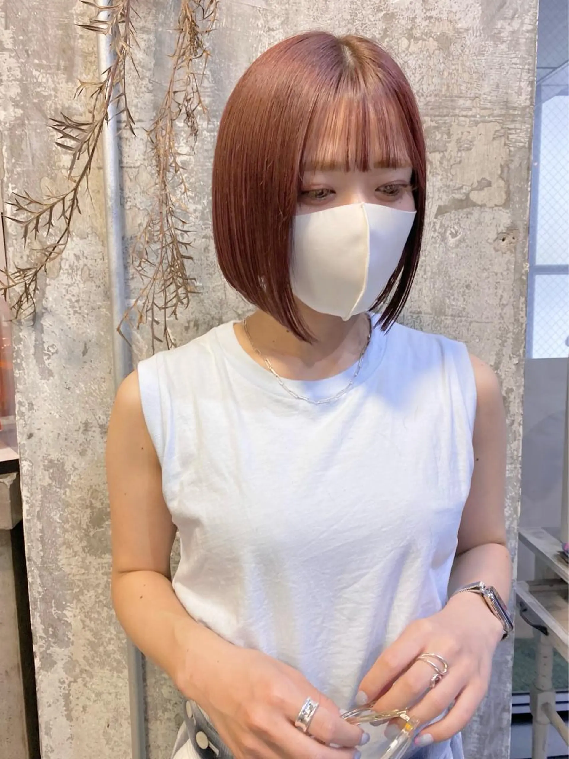 ミディアム カラー ベージュカラー ブリーチ ハイトーンカラー ミルクティーベージュ ピンクカラー Piaコータロー ハイトーン&‪ボブのヘアスタイル