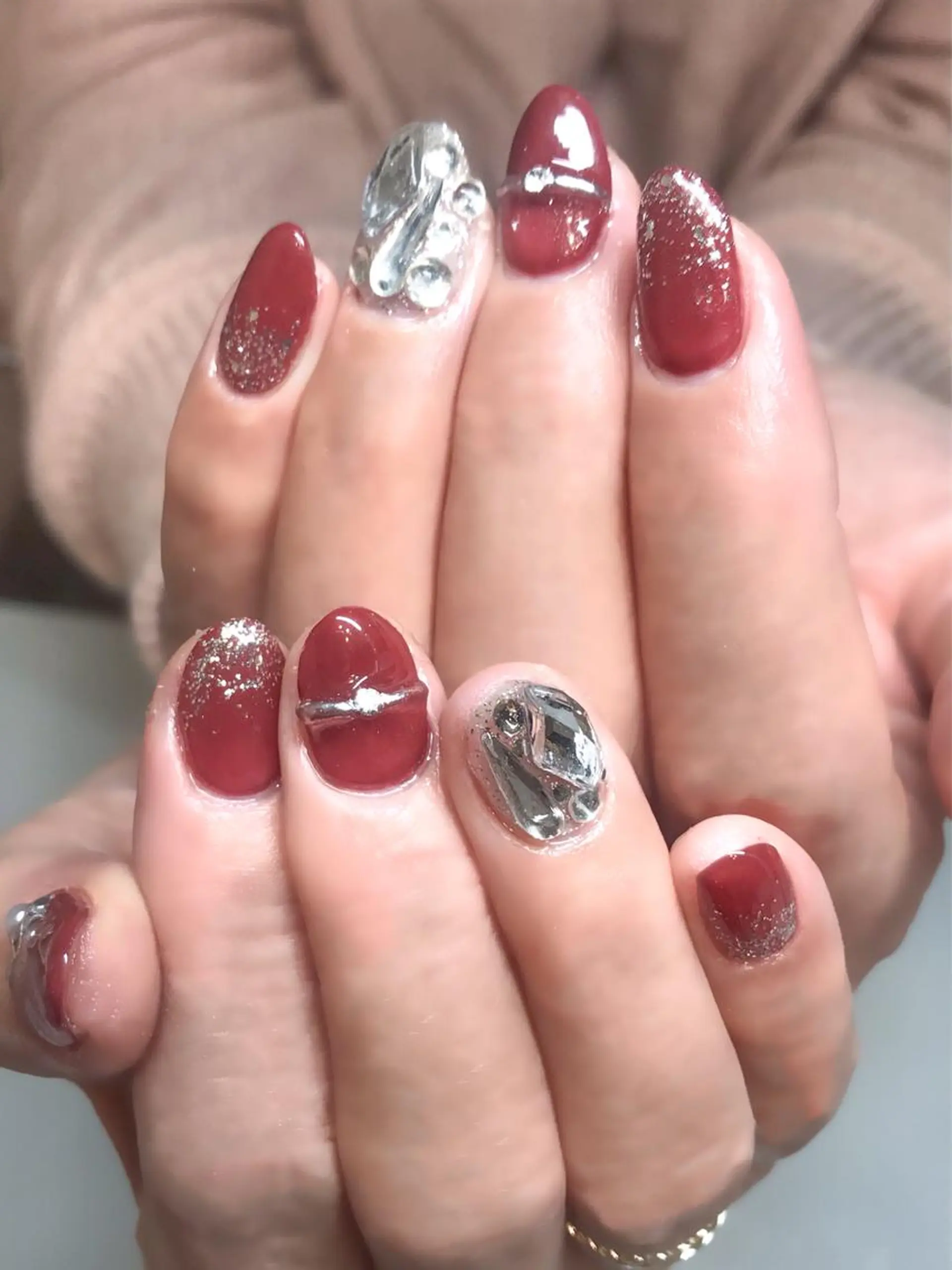 ネイル ボルドー 韓国ネイル Nyanco Nailのネイルデザイン