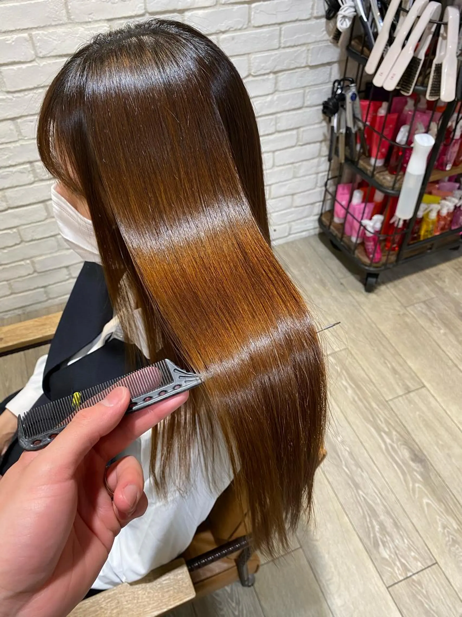 ロング カラー パーマ メンズ 縮毛矯正 keshiki大名所属・Keshiki大名 安部 真輝のヘアスタイル