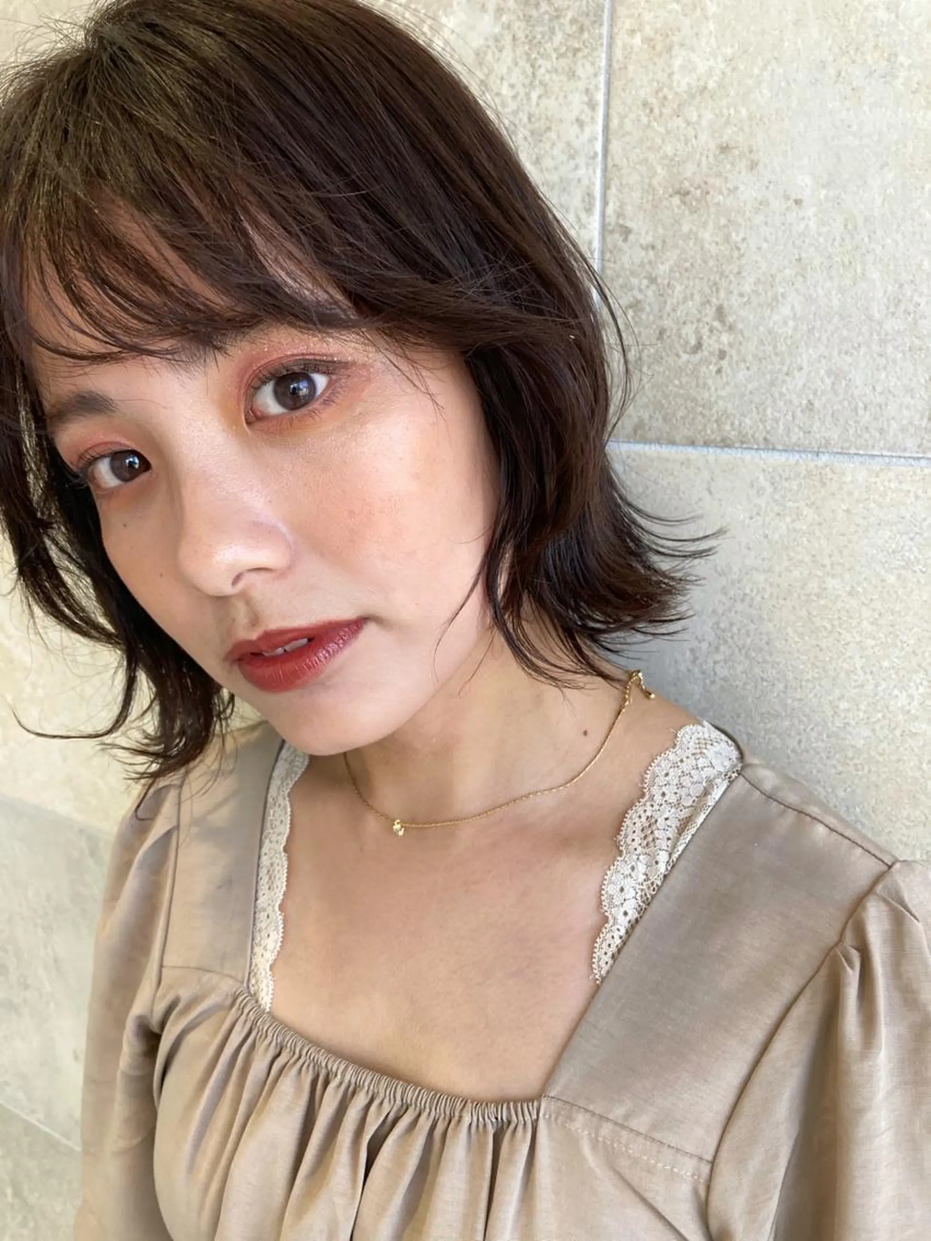 ミディアム カラー カット ヘアカラー トリートメント 田中 あかねのヘアスタイル