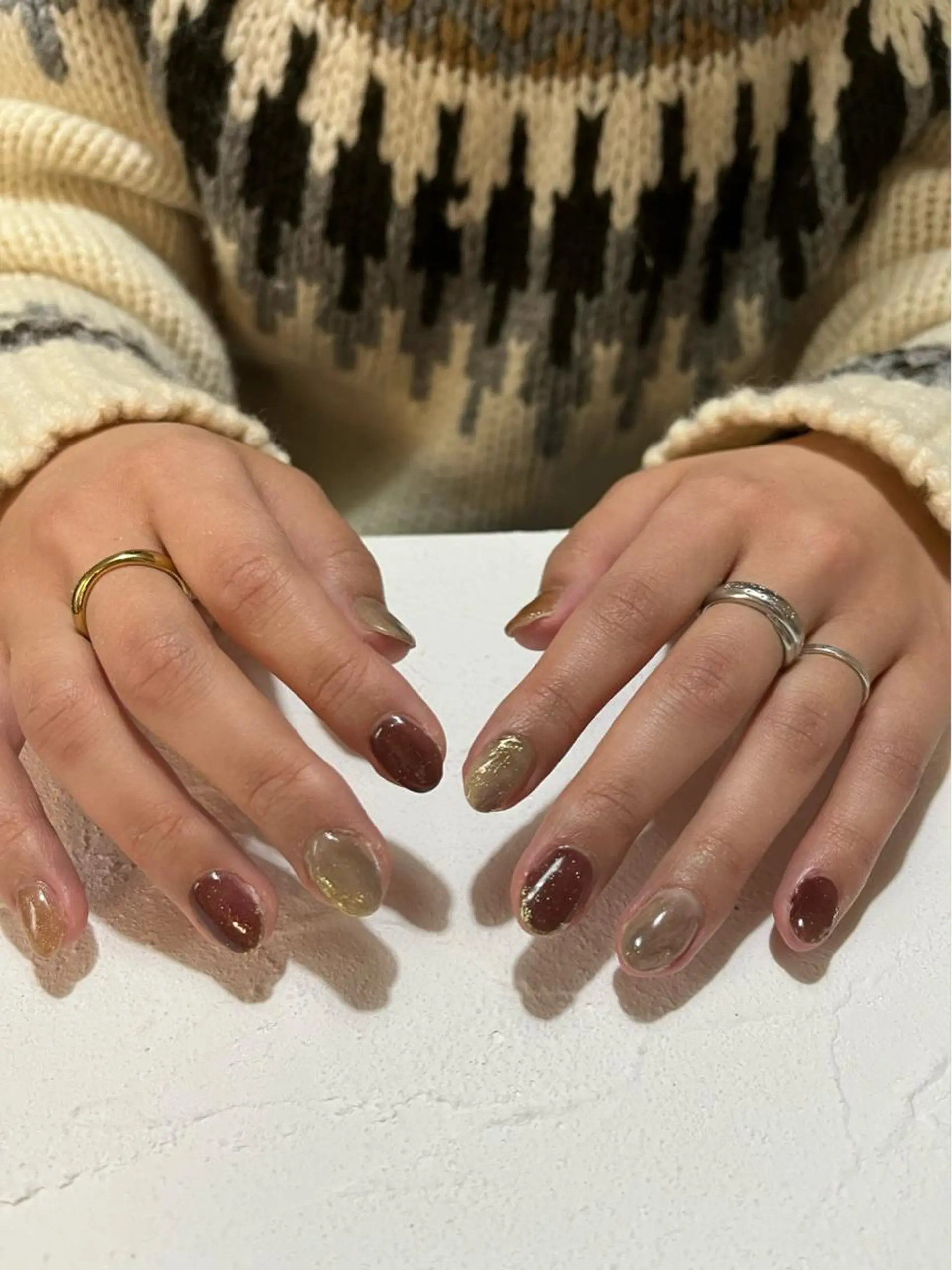 ネイル ブラウン ニュアンスネイル felice nailのネイルデザイン