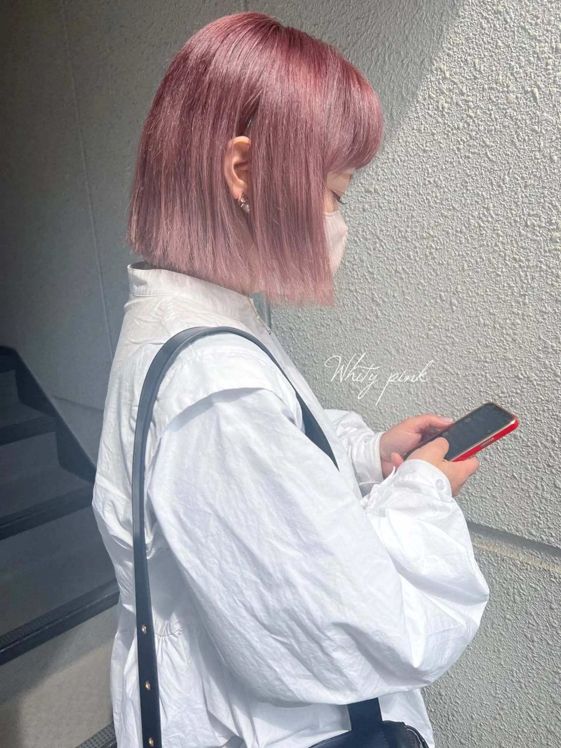 ミディアム カラー ブリーチ ピンクカラー ヘアカラー カラーパティシエ facce🌼ikoのヘアスタイル