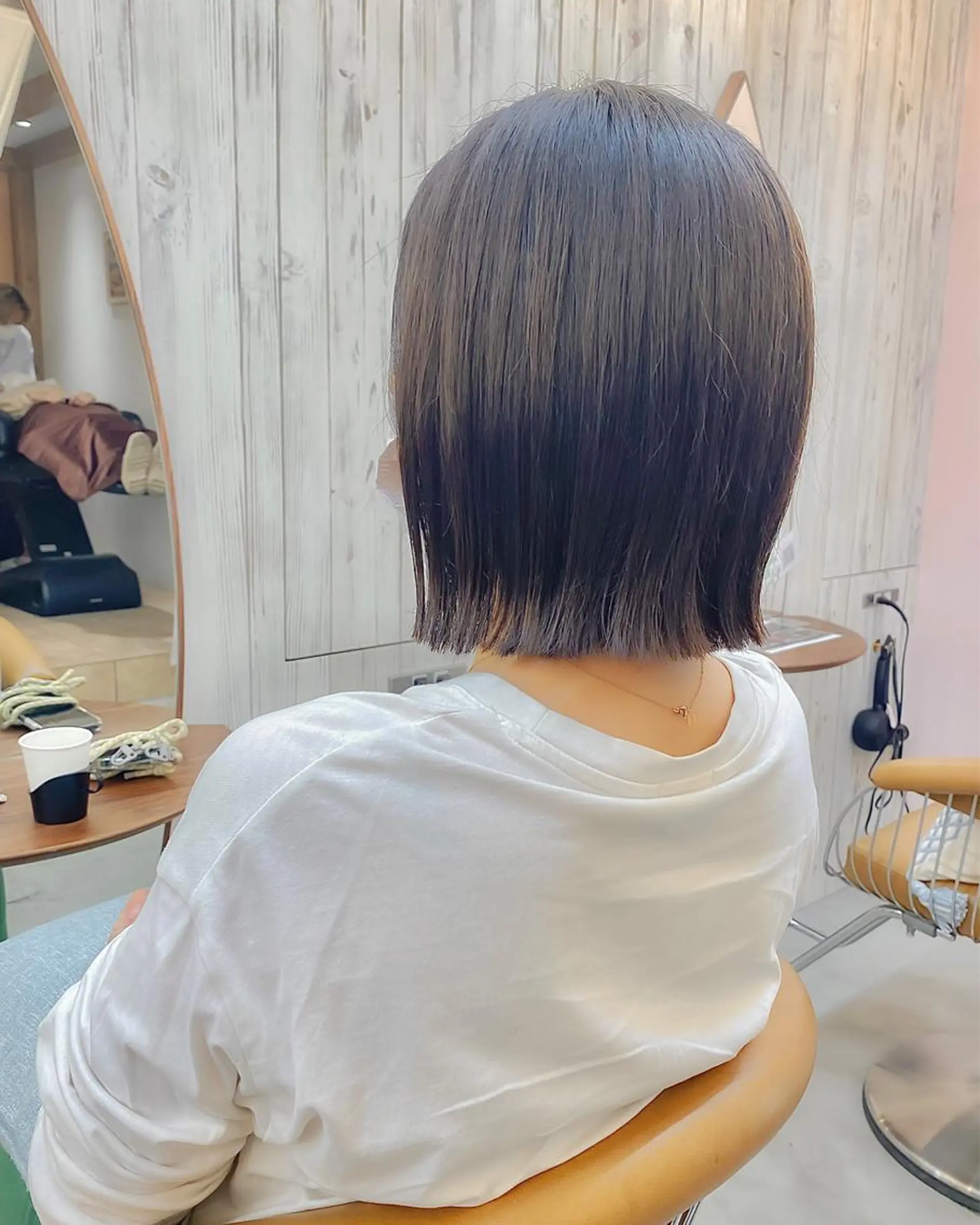 ショート カラー 切りっぱなしボブ ボブ ♥️ボブ韓国風ヘア ♥️久保田夢美のヘアスタイル