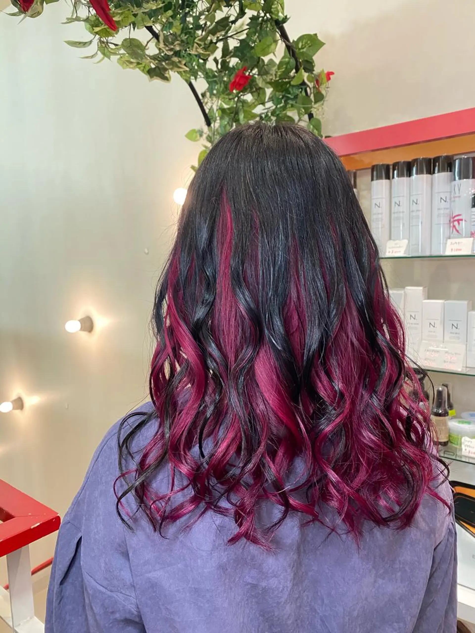 ミディアム パープルカラー ヘアカラー ゆぴ☾‪/推しカラー /ハイトーンのヘアスタイル