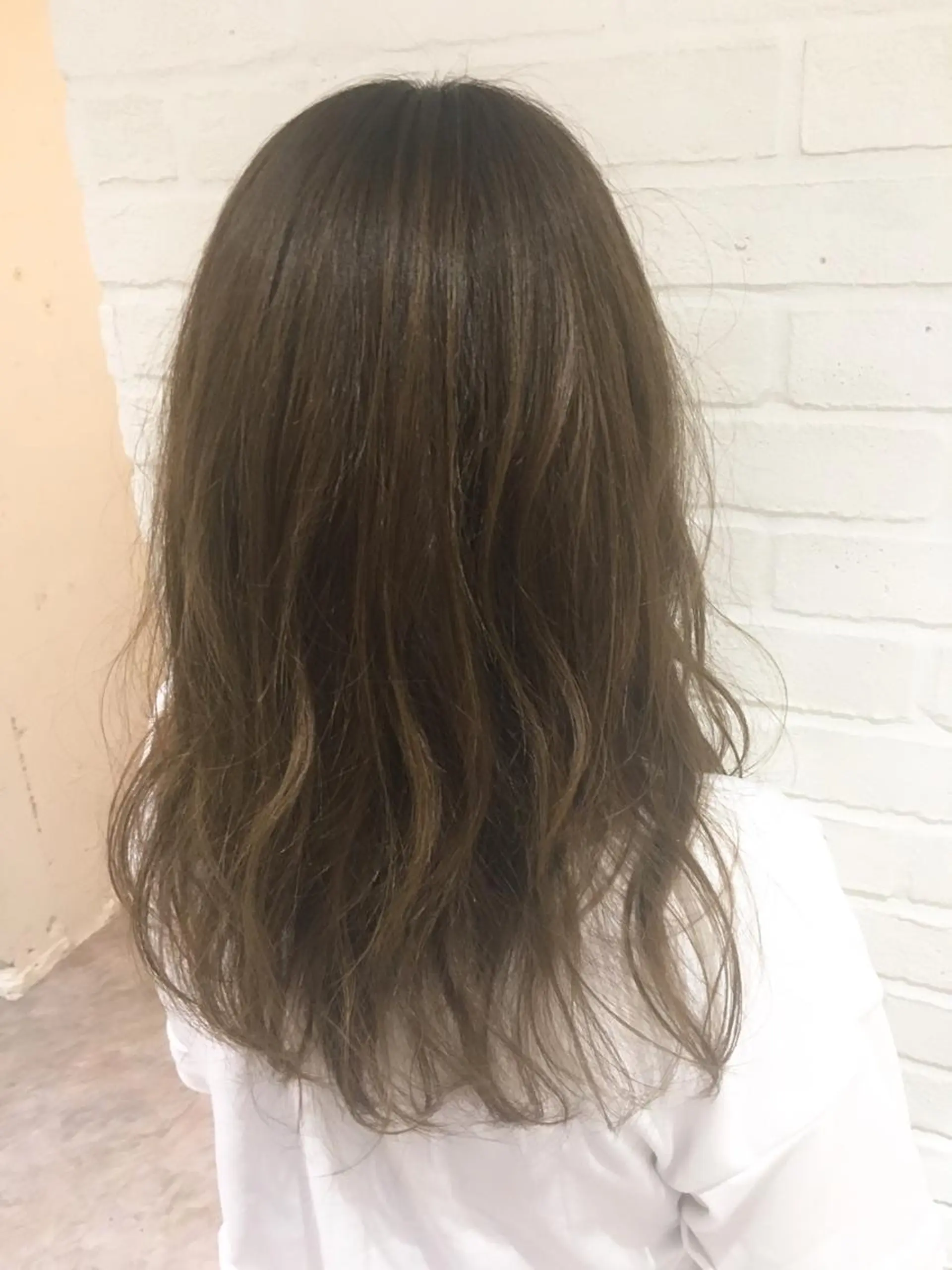 セミロング アッシュ アッシュグレー アッシュグレージュ カット ヘアカラー フジサキ ケンのヘアスタイル