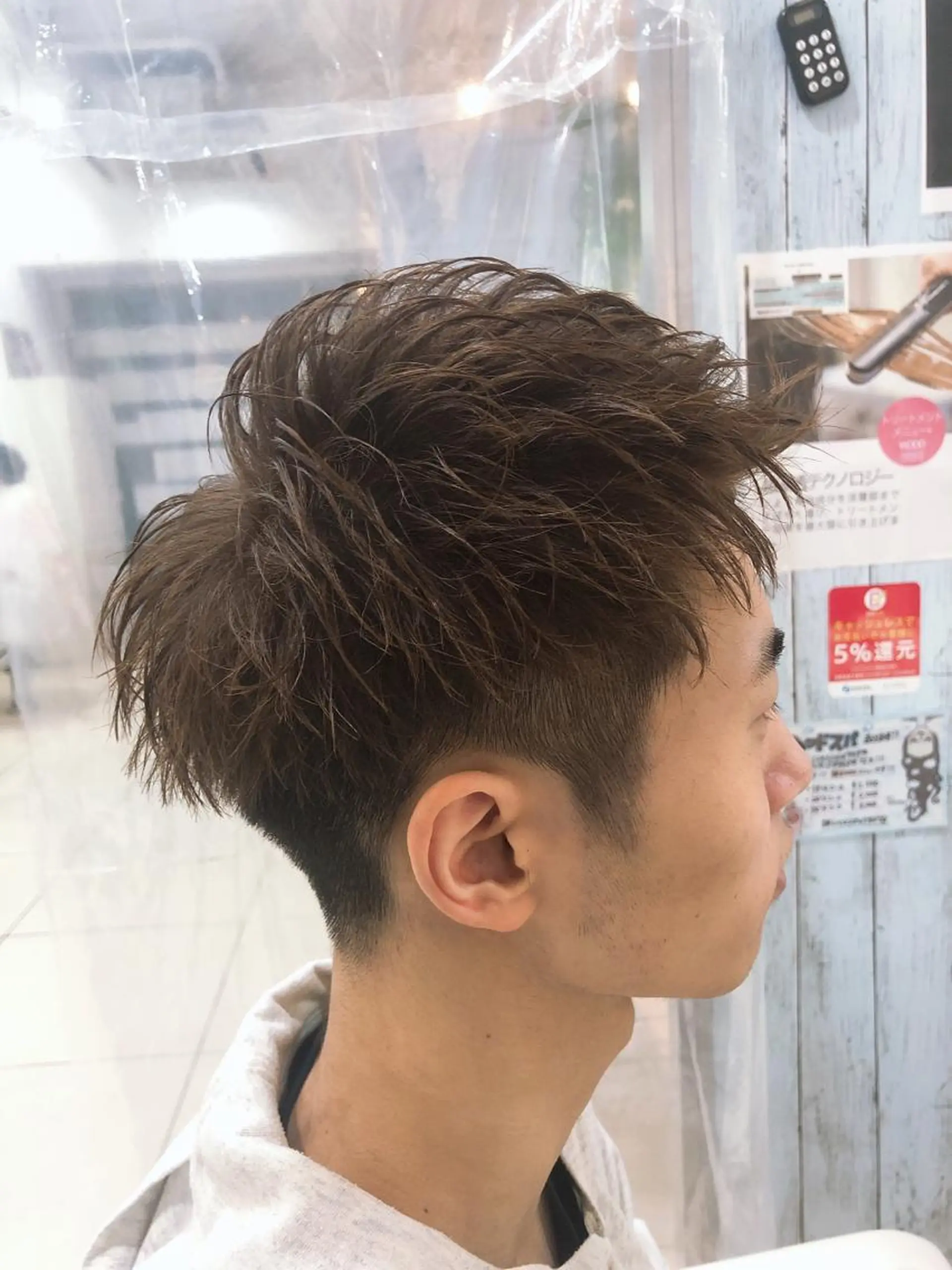 ショート カラー メンズ 髪質改善× ハイライト溝江のヘアスタイル