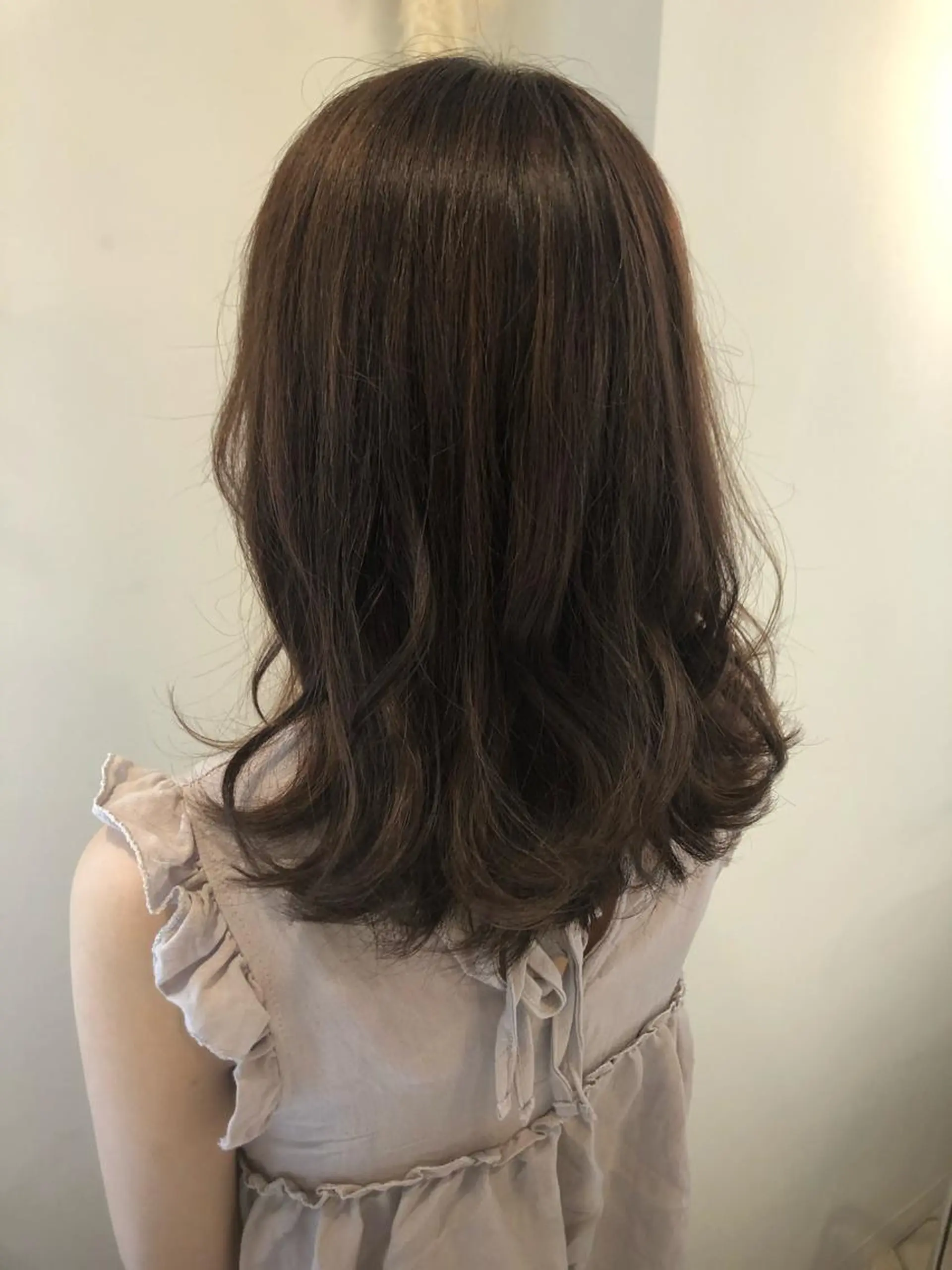 セミロング アッシュ ハイライト 韓国風ヘア♡ runaのヘアスタイル