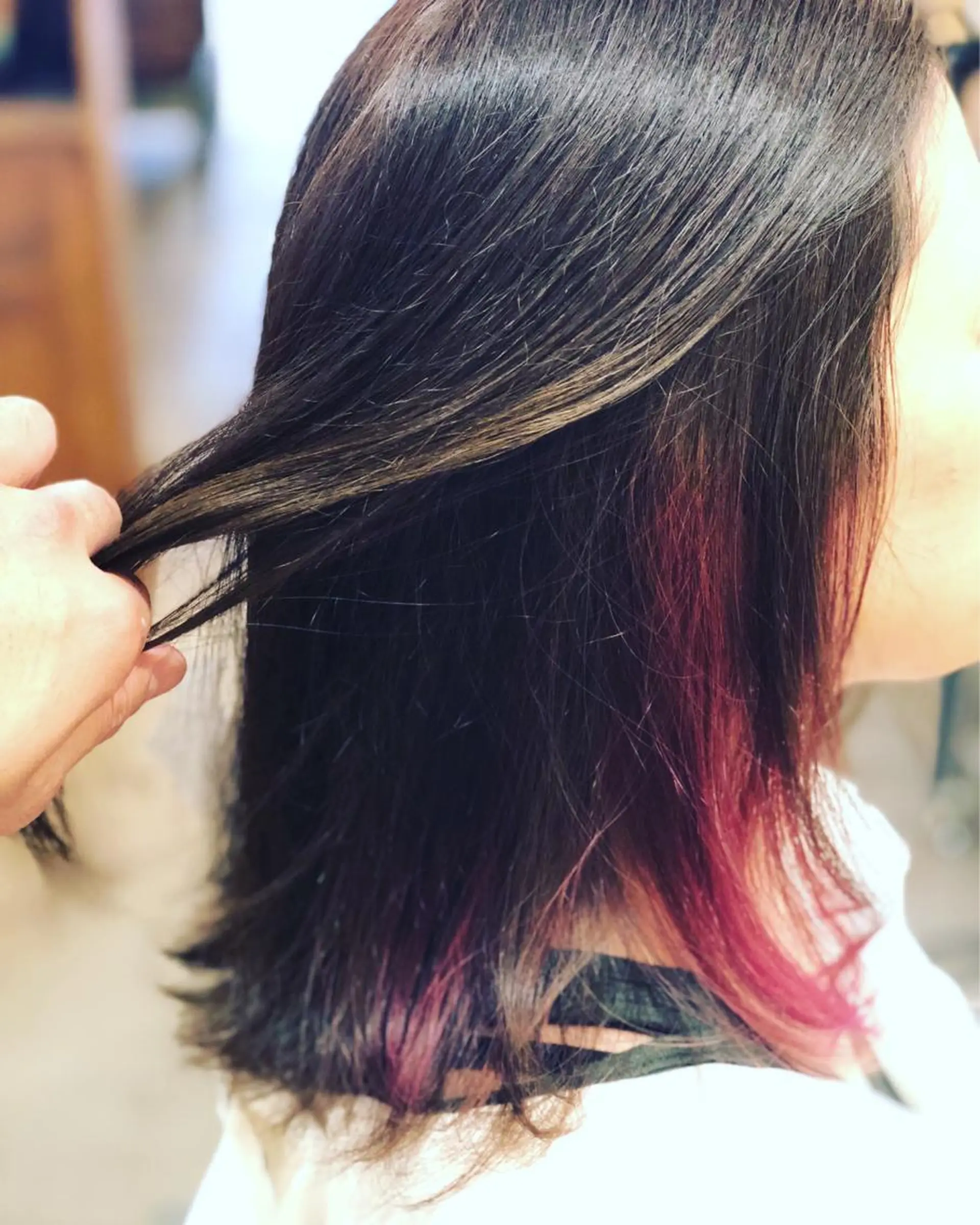 セミロング カラー ブリーチ メッシュ トリートメント carre hair 店長   中園　武士のヘアスタイル