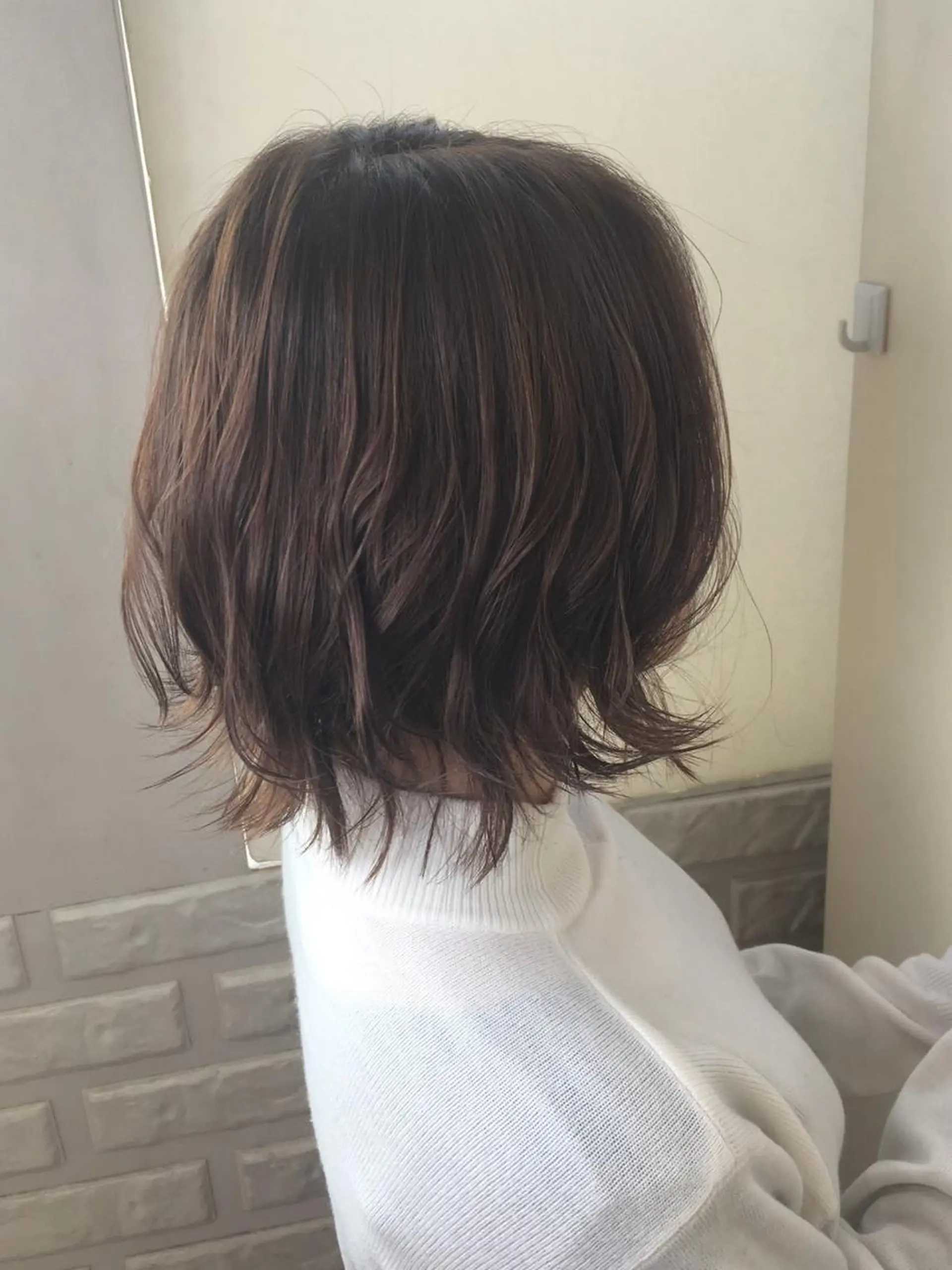 ショート カラー ベージュカラー ショコラベージュ ヘアカラー トリートメント 農添 杏のヘアスタイル