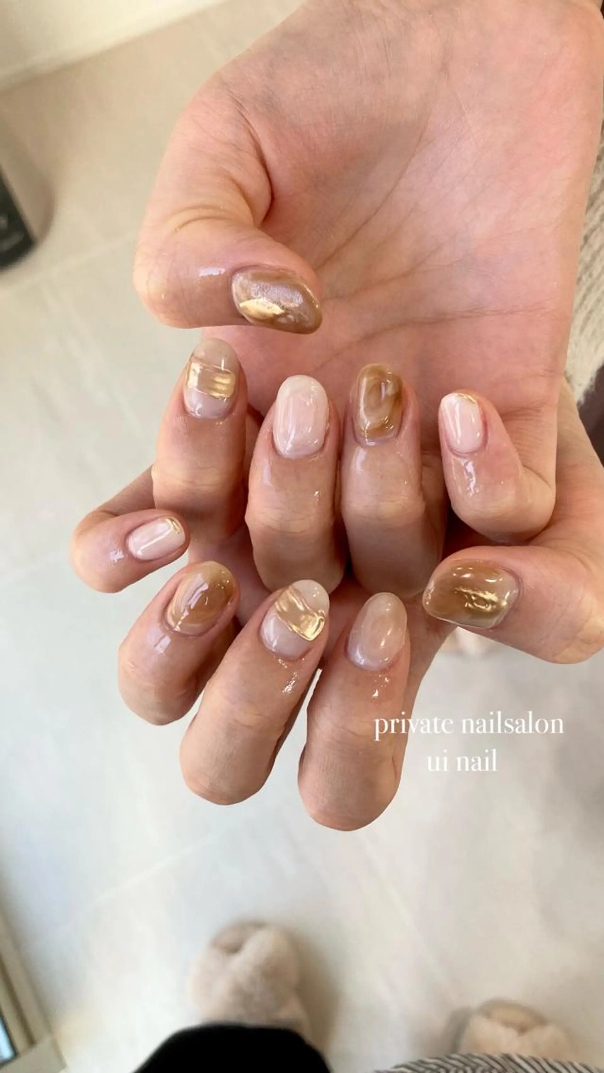 ネイル 持ち込み ニュアンスネイル uinail mariのネイルデザイン