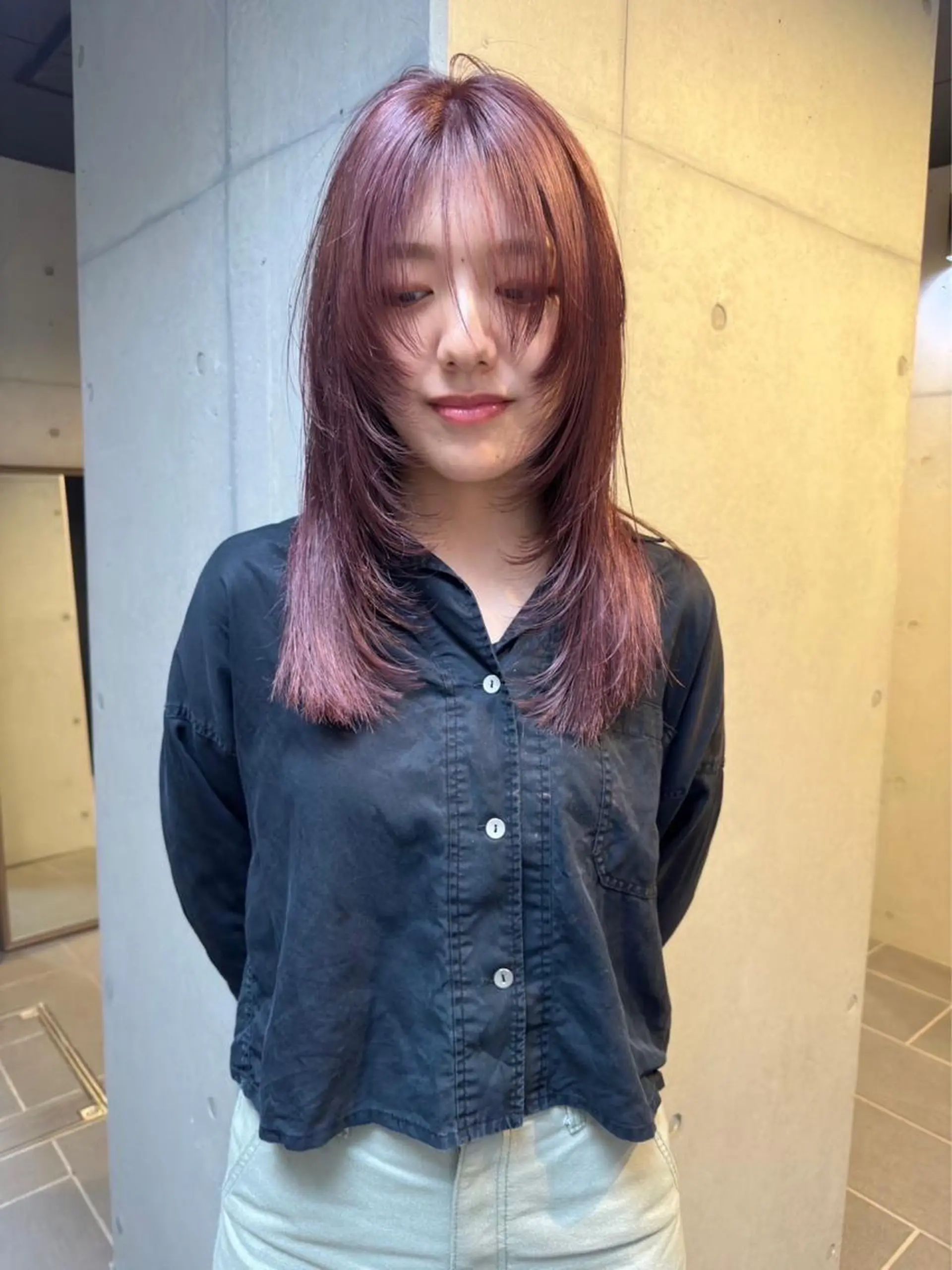 セミロング カラー ヘアカラー トリートメント ウルフ/レイヤー🟠 山本祐輔🟠のヘアスタイル