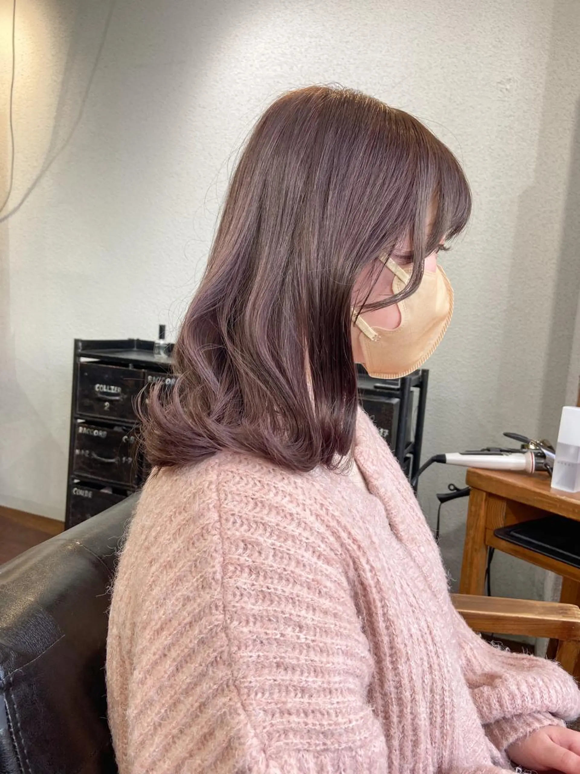 セミロング カラー ブリーチ ラベンダーカラー 岡本康平/ボブ /ブリーチ/レイヤーのヘアスタイル