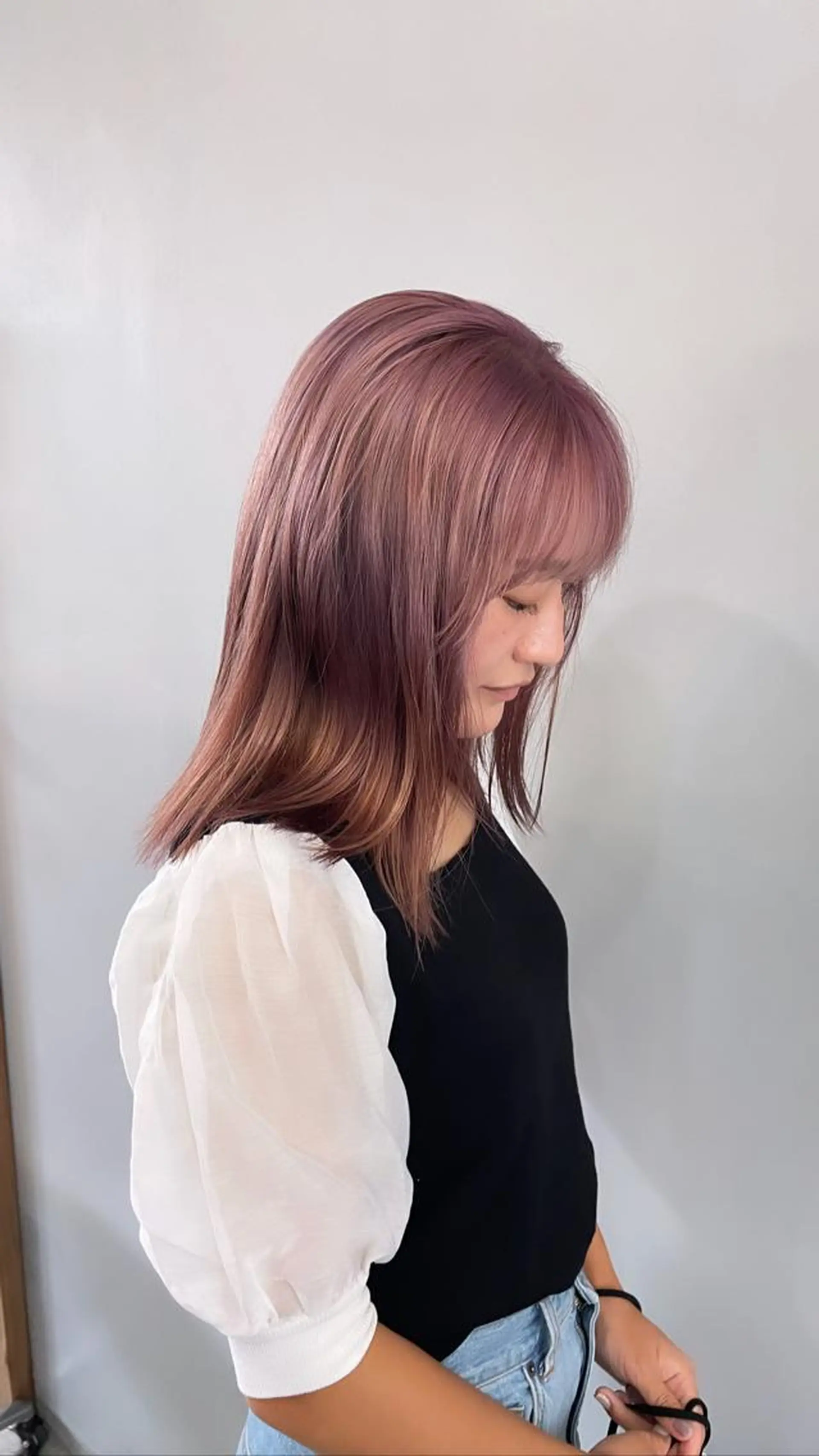 ミディアム カラー ヘアアレンジ ベージュカラー ピンクカラー ピンクベージュ ヘアカラー トリートメント ヘアセット 💐ナチュラルヘア Kroda💐のヘアスタイル