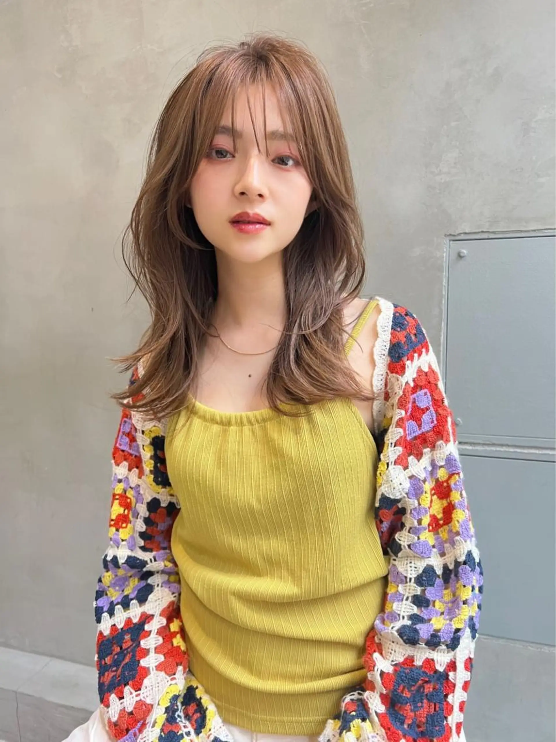 ミディアム カラー 韓国風ヘア MUSASHI ブリーチカラー◎のヘアスタイル