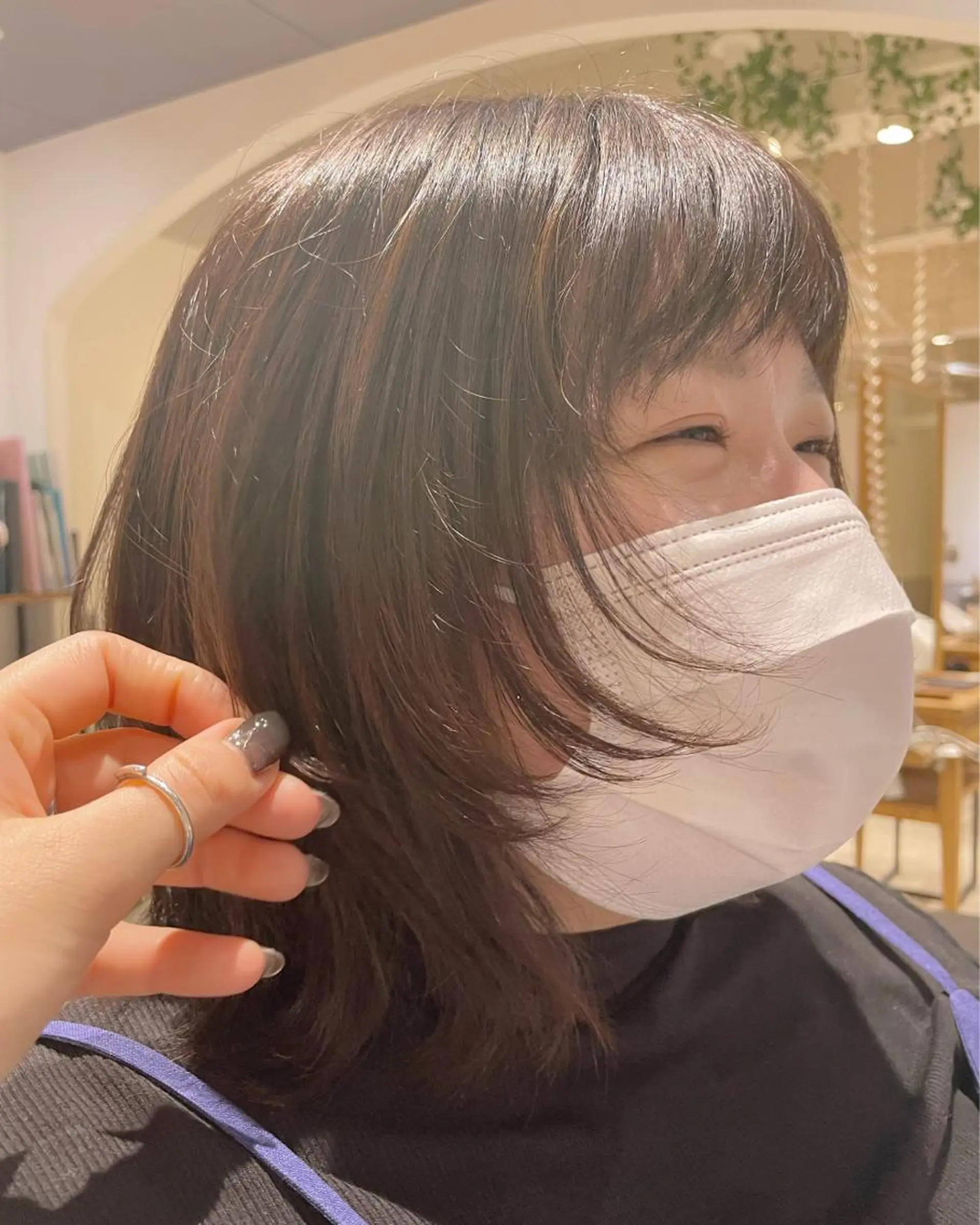 ミディアム カラー ヘアアレンジ ウルフカット Ogata Marinaのヘアスタイル
