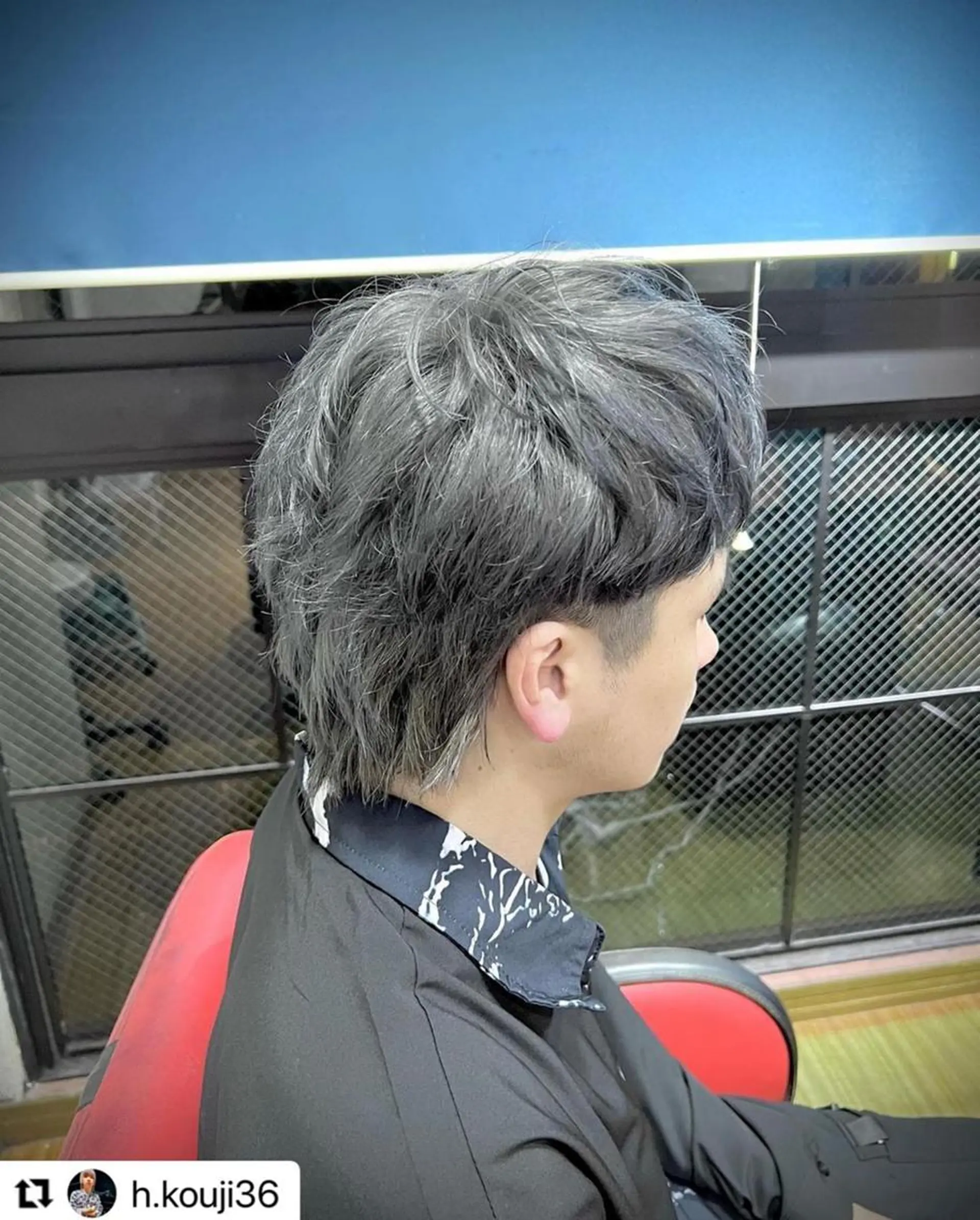 ミディアム カラー メンズ メンズハイトーン マッシュウルフ マッシュ メンズウルフカット ベージュカラー 🩷Eny terrace🩷のヘアスタイル