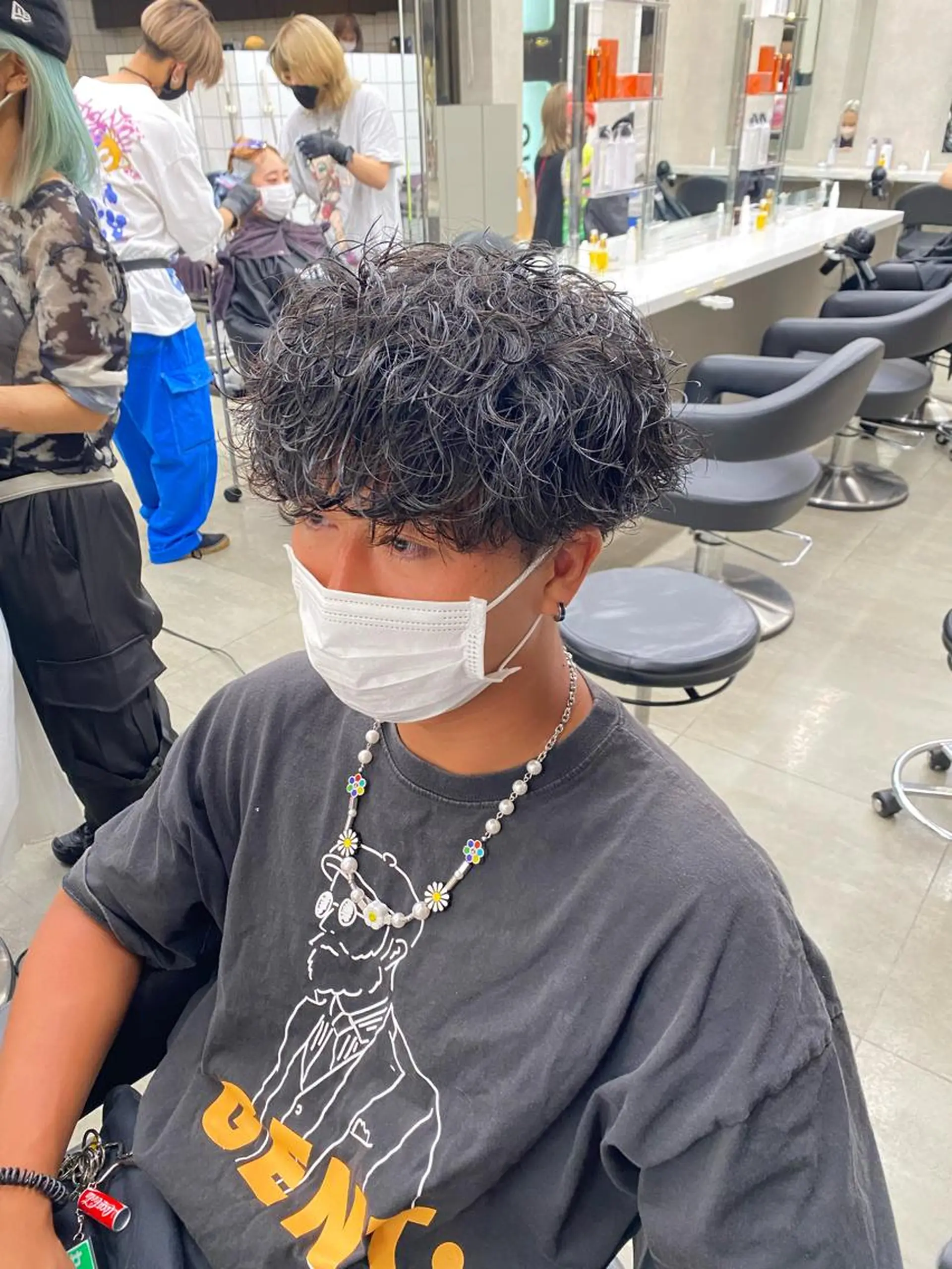 ミディアム パーマ メンズ メンズ特化 水口湧太のヘアスタイル