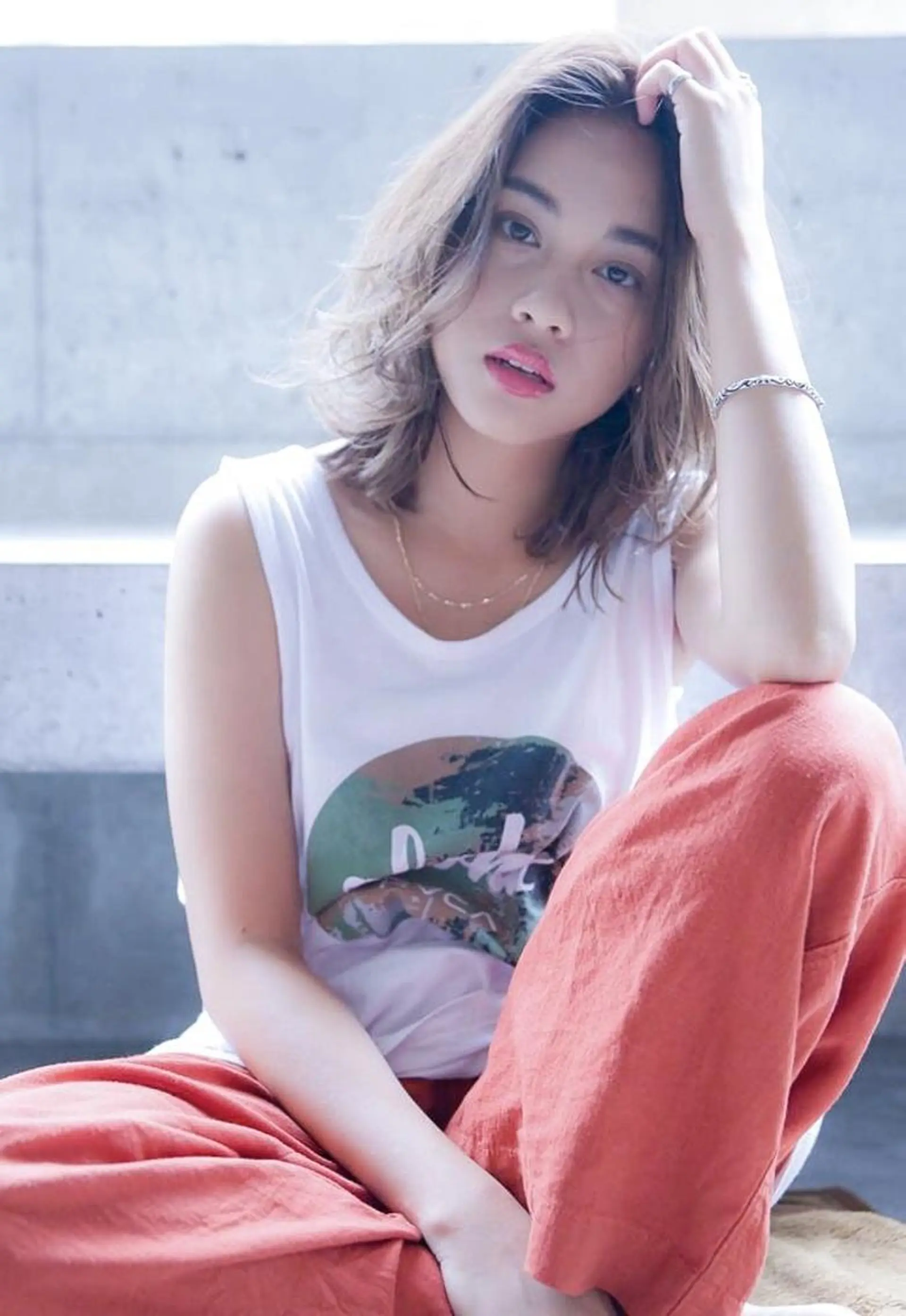 ミディアム カラー パーマ ヘアアレンジ ネイル キッズ メンズ マツエク・マツパ アッシュ ヘアカラー トリートメント 🌸グレージュ/ ベージュ🌸yutaのヘアスタイル