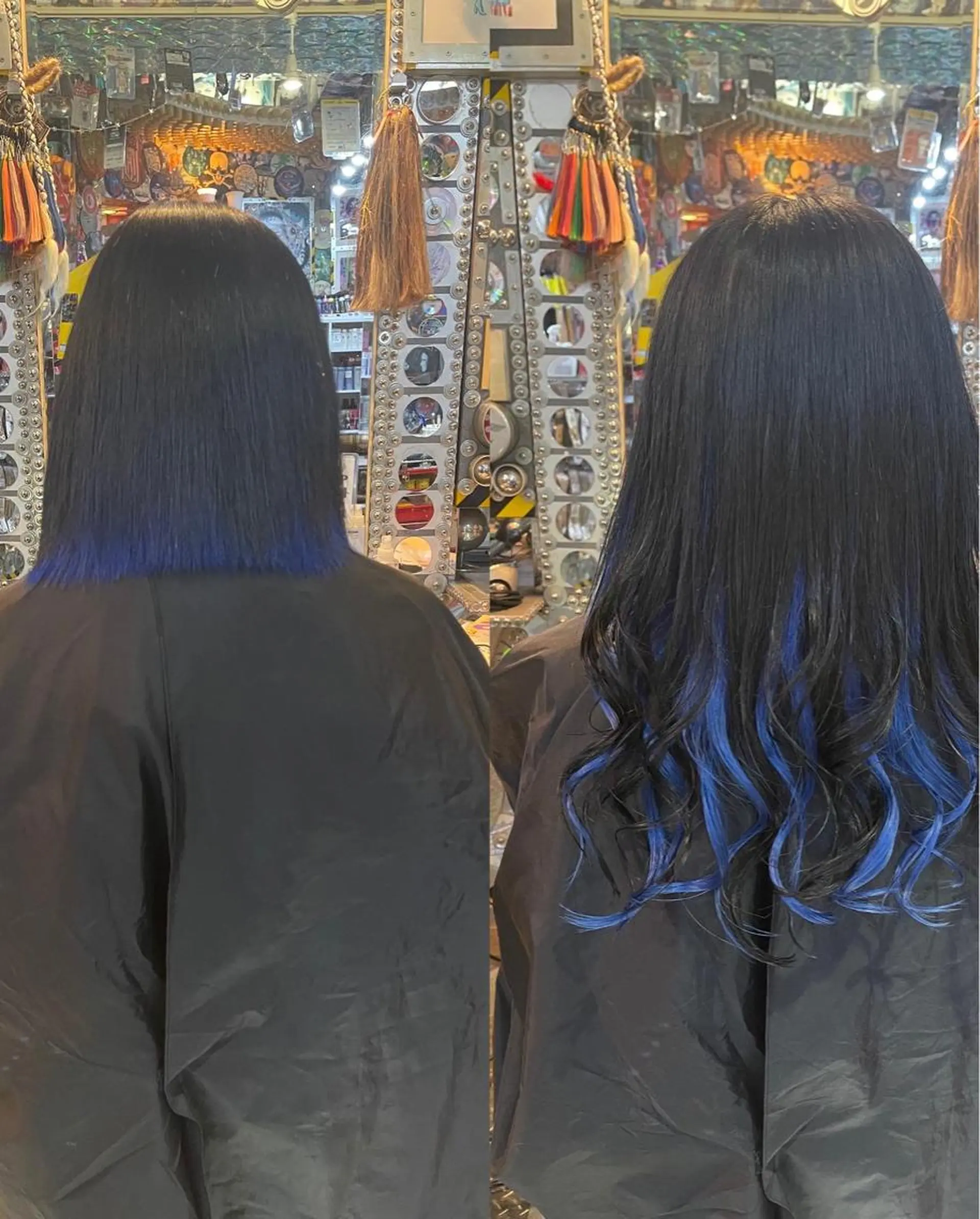 ロング カラー ヘアアレンジ ブルーカラー ハイトーンカラー エクステ haco+所属・🌈派手髪エクステ ブレイズ🌈ひろとのヘアスタイル