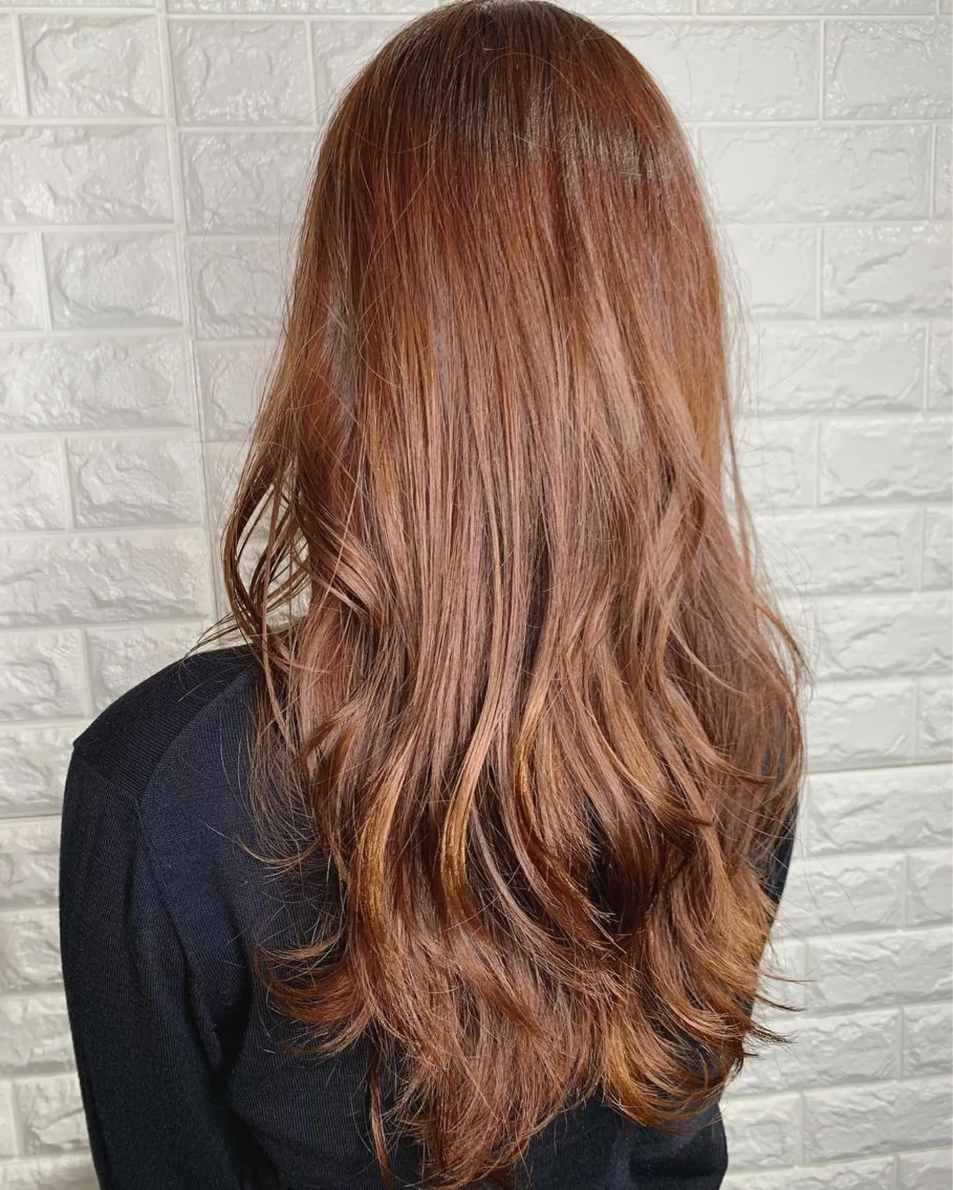 ロング カラー 顔周りカット ハッシュカット 韓国風ヘア ヘアカラー トリートメント ヘッドスパ Lee東三国 店長 谷辻誠志のヘアスタイル