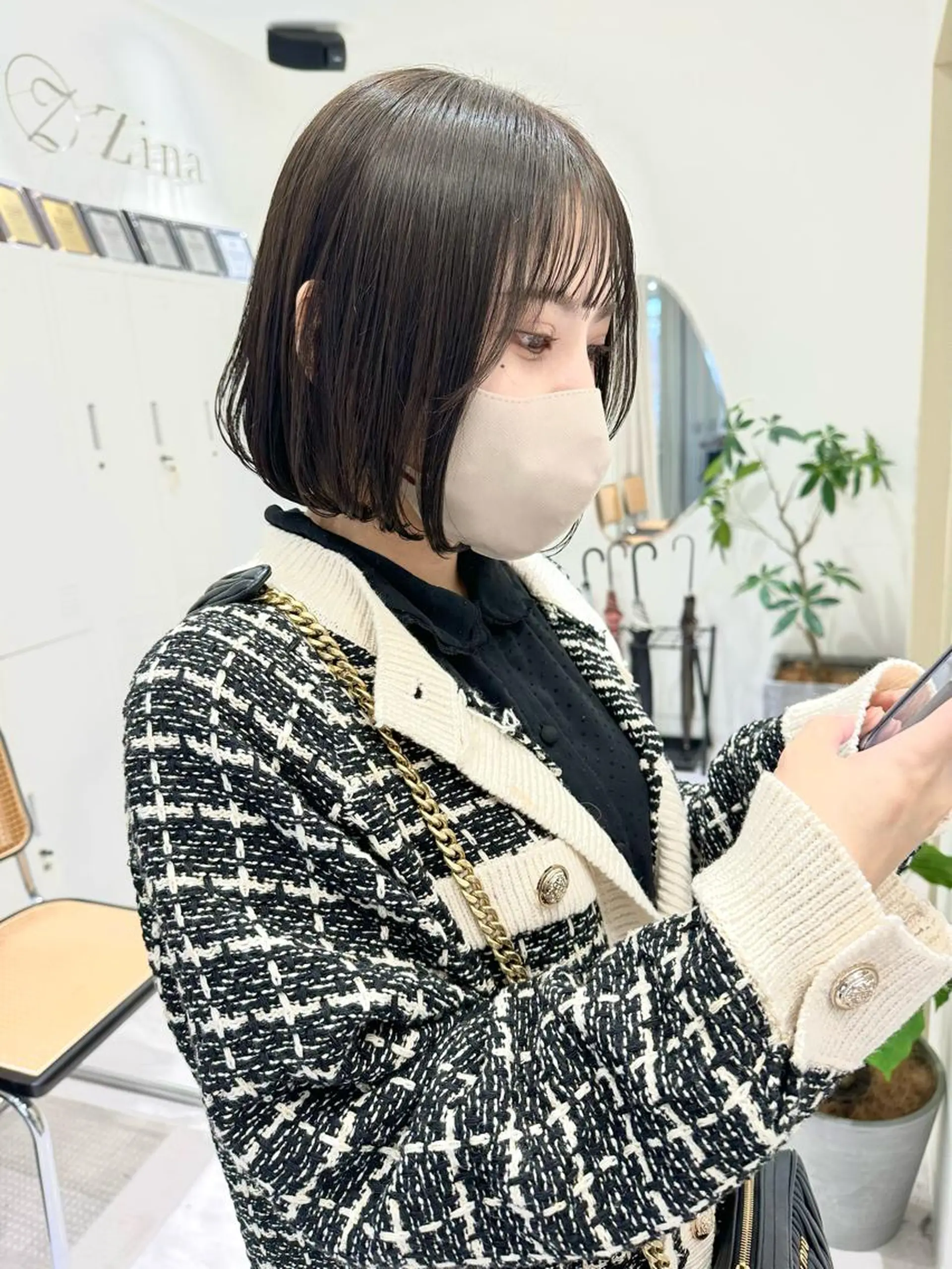 ショート カラー アッシュ ダークアッシュ ヘアカラー トリートメント レイヤー/ボブ/ 顔周り/yukinaのヘアスタイル