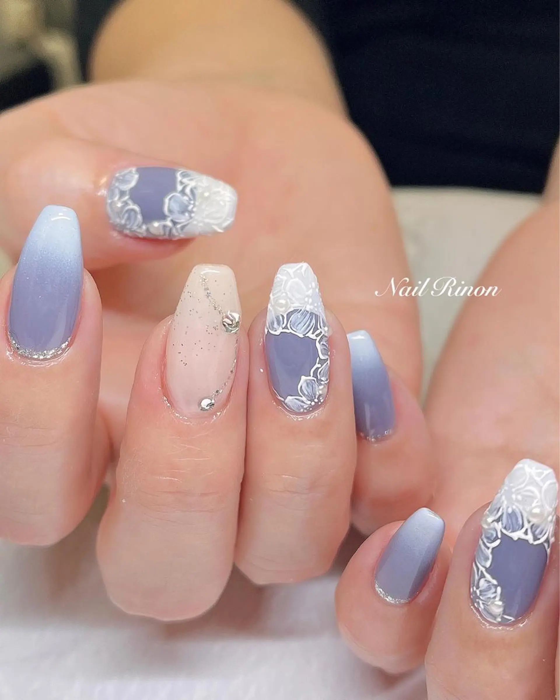 ネイル レース ハンドネイル Nail Rinonのネイルデザイン
