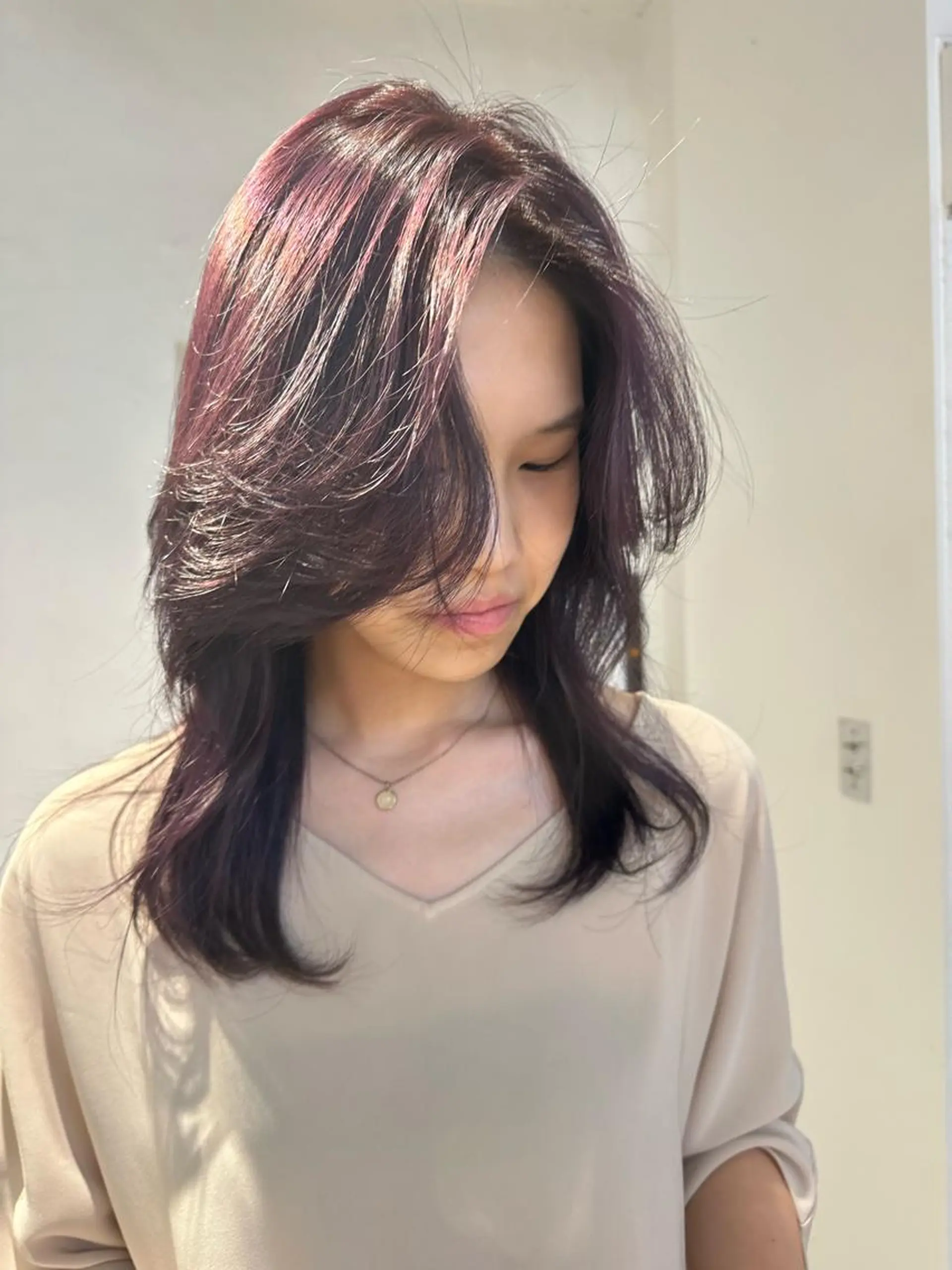 セミロング カラー ヘアアレンジ ヘアカラー ハイトーン特化 pepe🎀のヘアスタイル