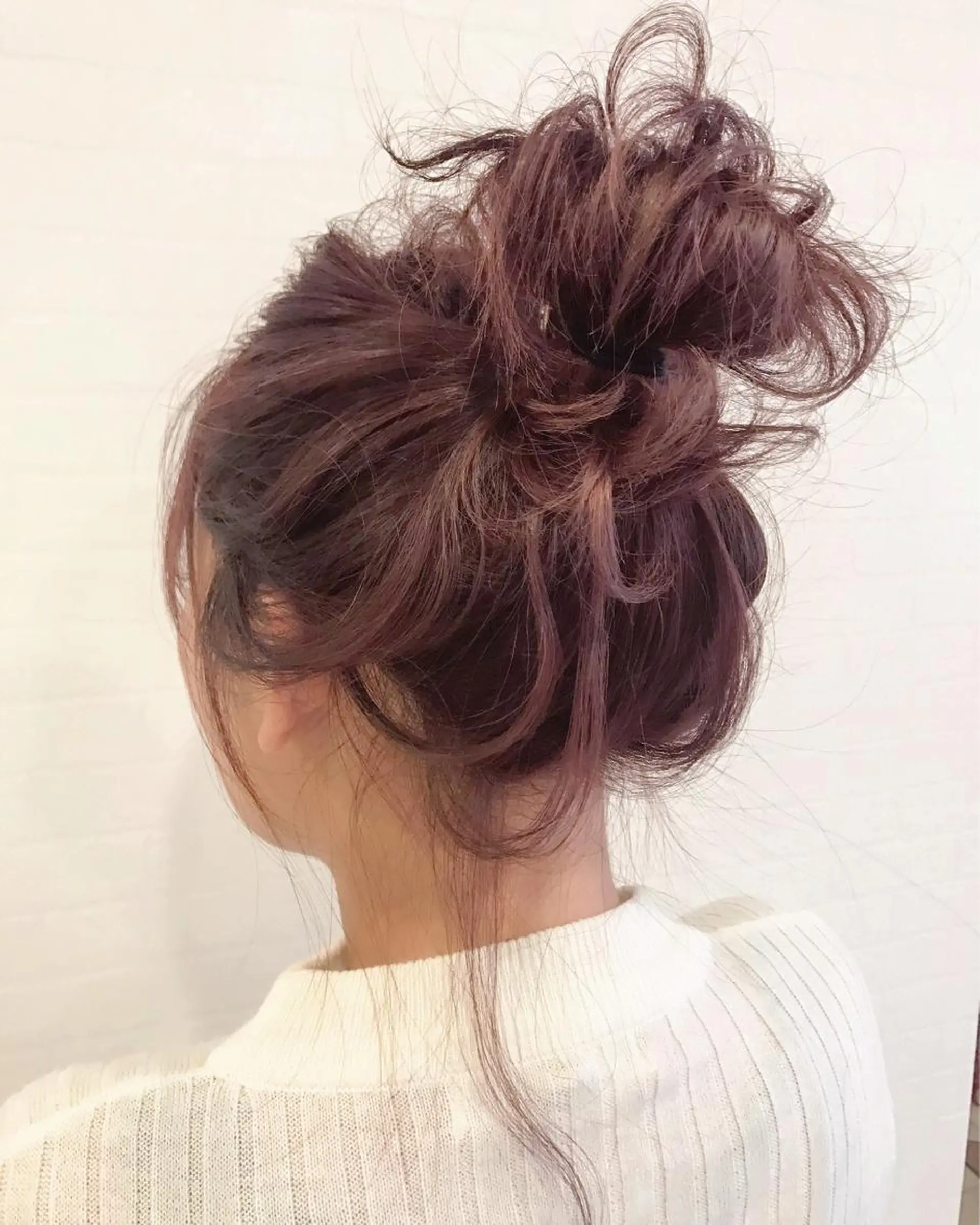 セミロング カラー ヘアアレンジ アッシュ ピンクカラー 簡単アレンジ BANK'S hair所属・💐ケラチン 髪質改善寺坂雄飛💐のヘアスタイル