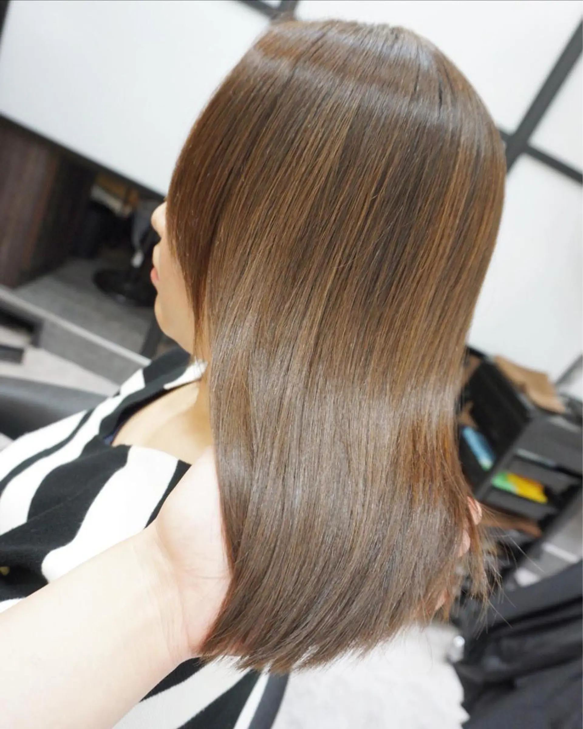 ミディアム 髪質改善 トリートメント カット ヘアカラー 縮毛矯正 トリートメント hair teria ryu 大塚のヘアスタイル