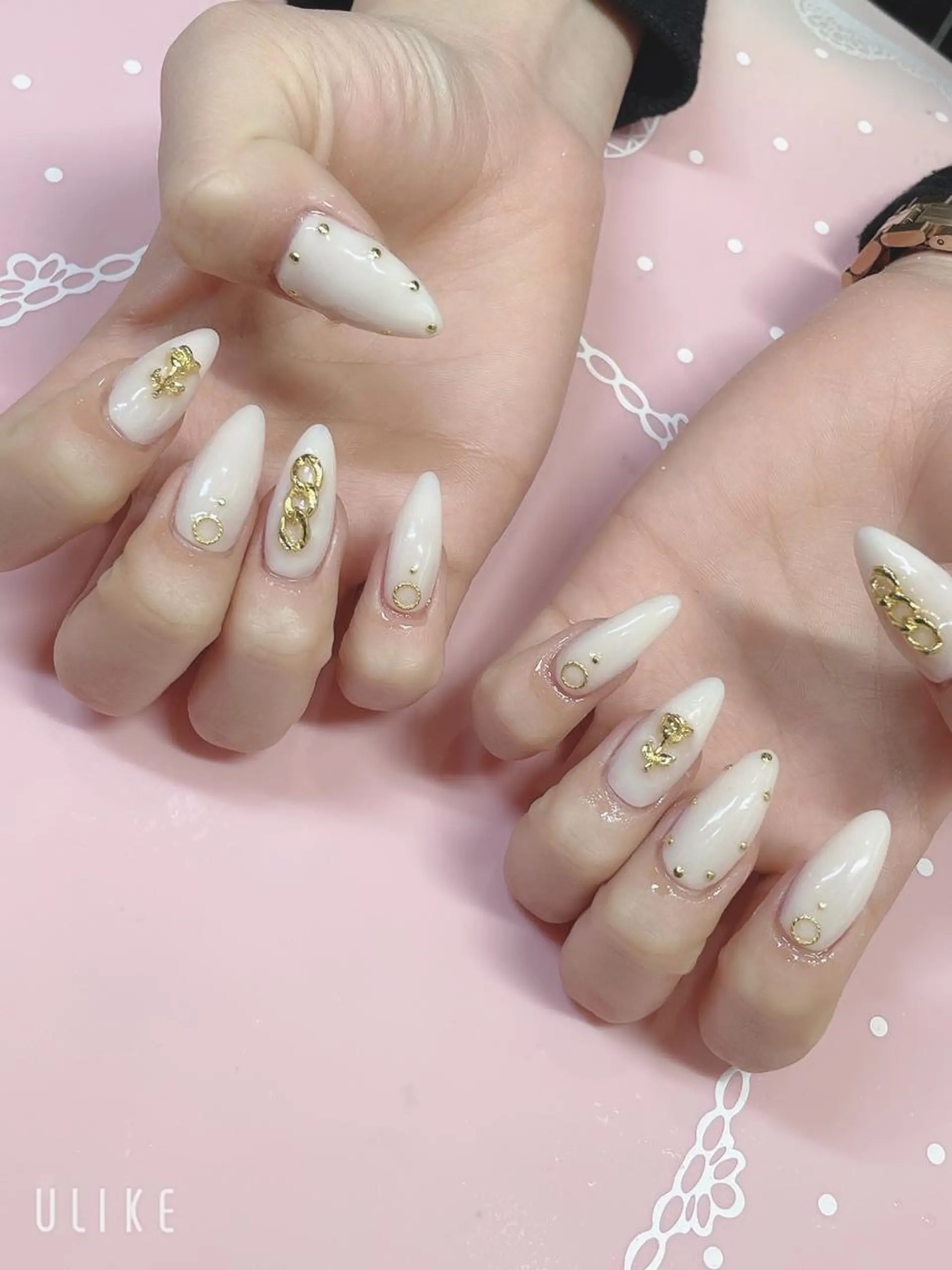 ミディアム ネイル ハンドネイル 《LB》ラブリエ Nail&eyeのマツエク・マツパデザイン