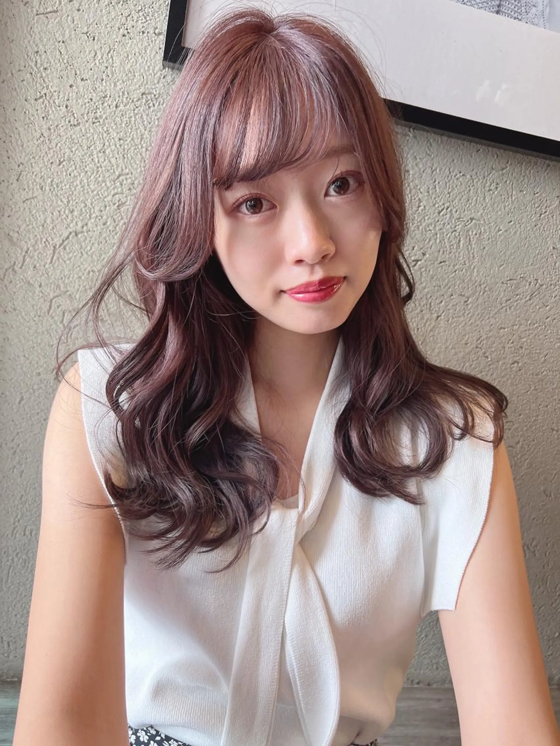セミロング ピンクラベンダー 具志 正太のヘアスタイル