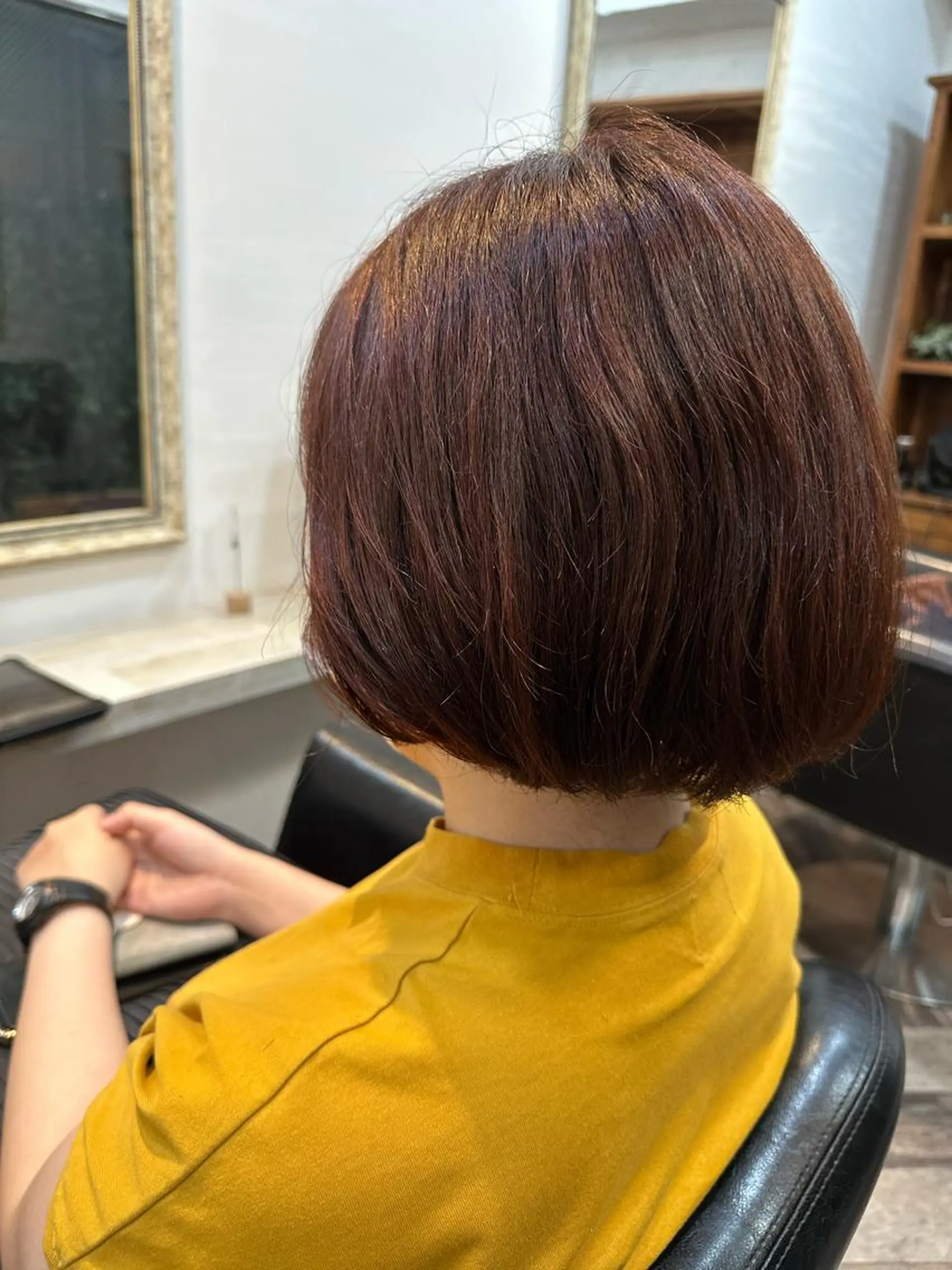 ミディアム カラー カット ヘアカラー トリートメント 庭山 理沙のヘアスタイル