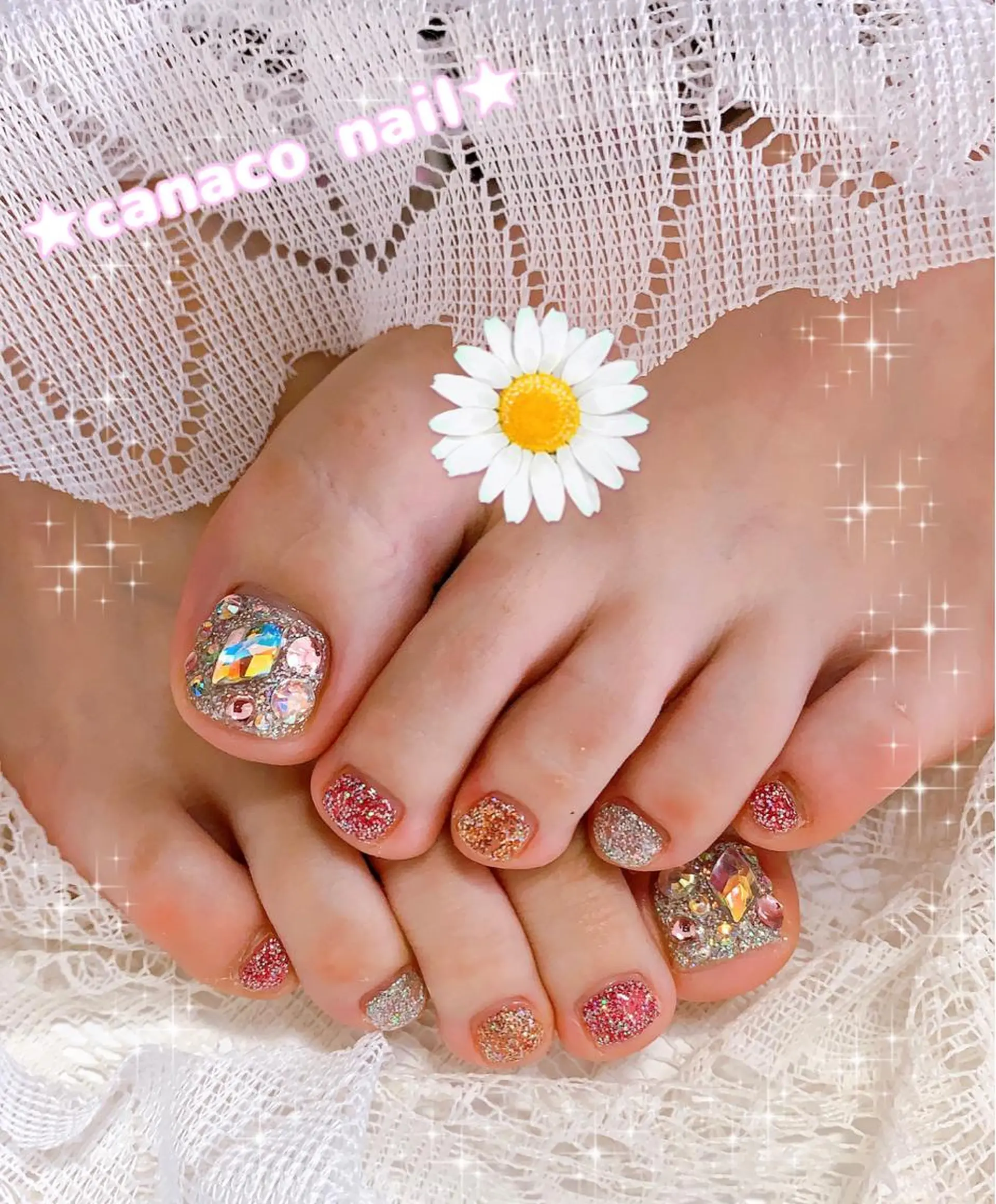 ネイル アートネイル フットネイル ストーンネイル Felice所属・ベテランネイル cnc nailのネイルデザイン