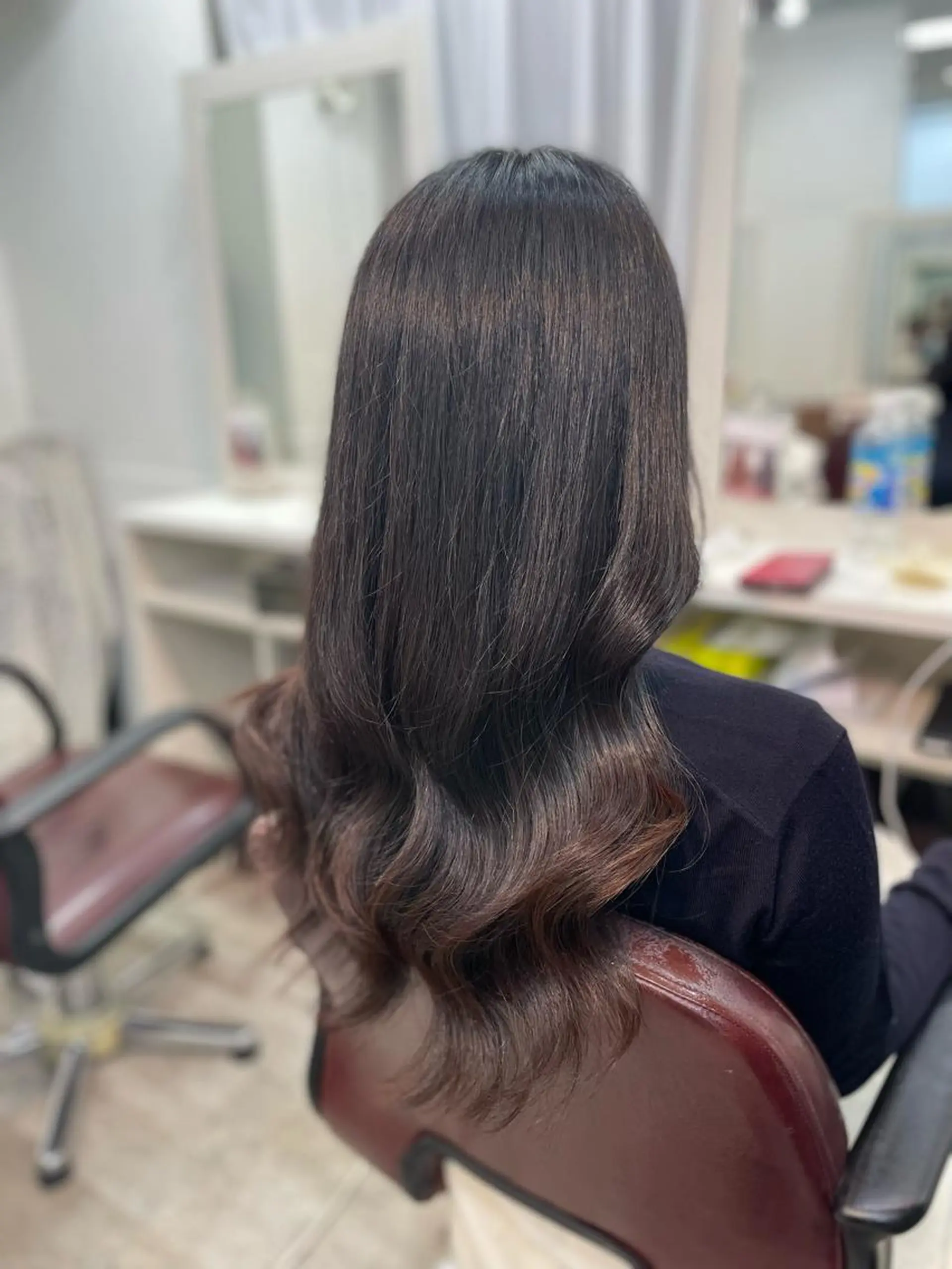 ロング カット ヘアセット 韓国ヘア🤍髪質改善 🇰🇷AKANEのヘアスタイル