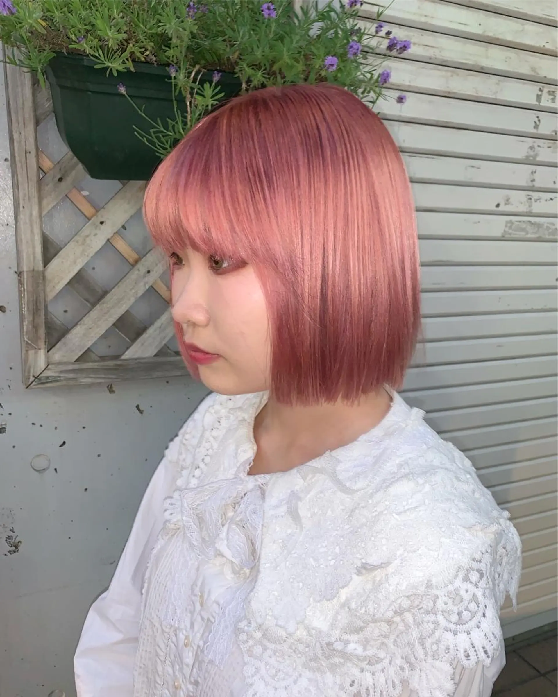 ミディアム カラー ピンクベージュ/新潟 万代/高橋桃葉🍑のヘアスタイル